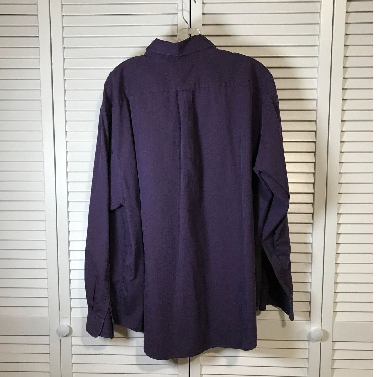 Roundtree & Yorke Roundtree & Yorke Purple Collared Long Sleeve Mens Shirt XL Size US XL / EU 56 / 4 - 2 Thumbnail