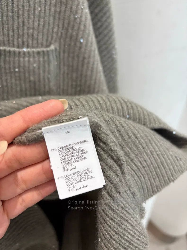 Brunello Cucinelli Brunello Cucinelli Cashmere Wool Sequined Knit Top Size M / US 6-8 / IT 42-44 - 5 Thumbnail