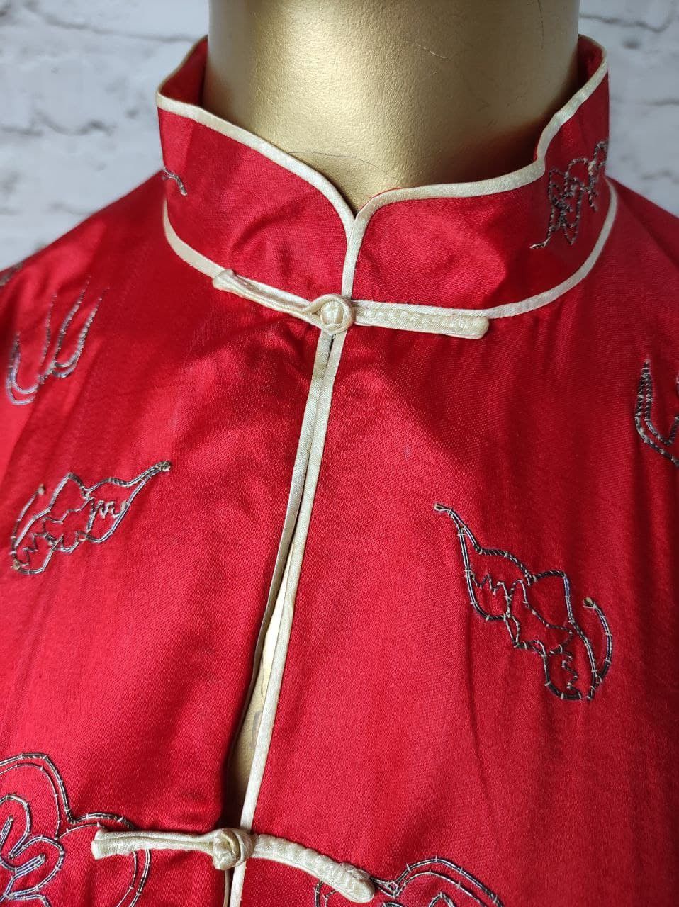 Vintage Antique Chinese Qing Silk Robe Silver Metal VTG 19th S-M Size M / US 6-8 / IT 42-44 - 10 Thumbnail