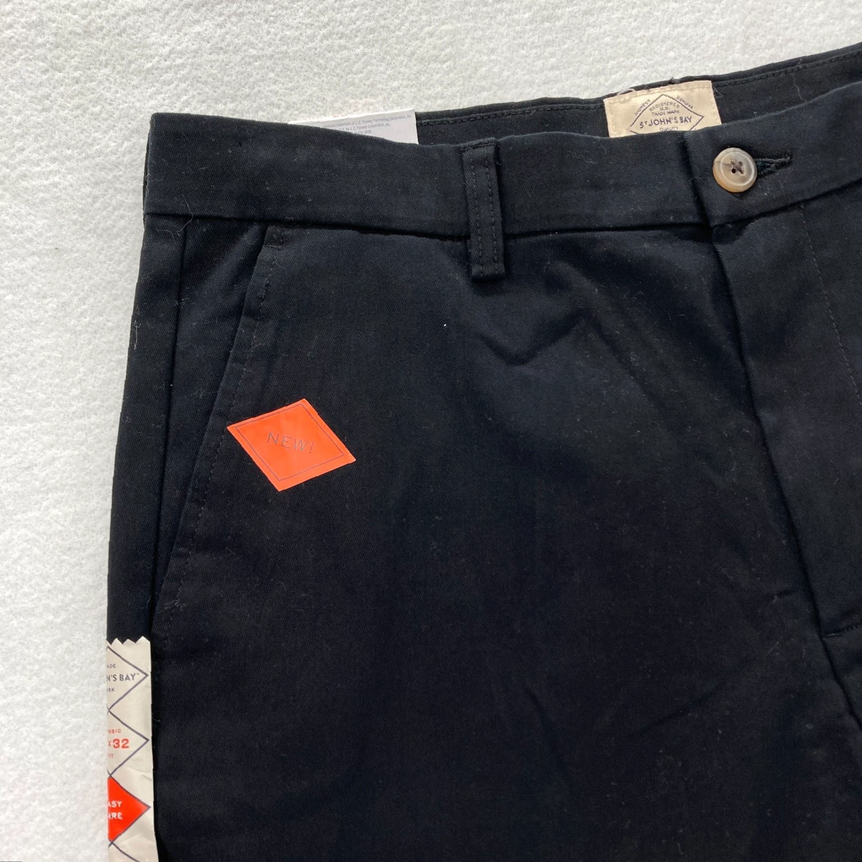 Vintage St Johns Bay Easy Care Pants Mens 32x32 Black Stretch Fabric Classic Fit Chino Pants Size US 32 / EU 48 - 3 Thumbnail