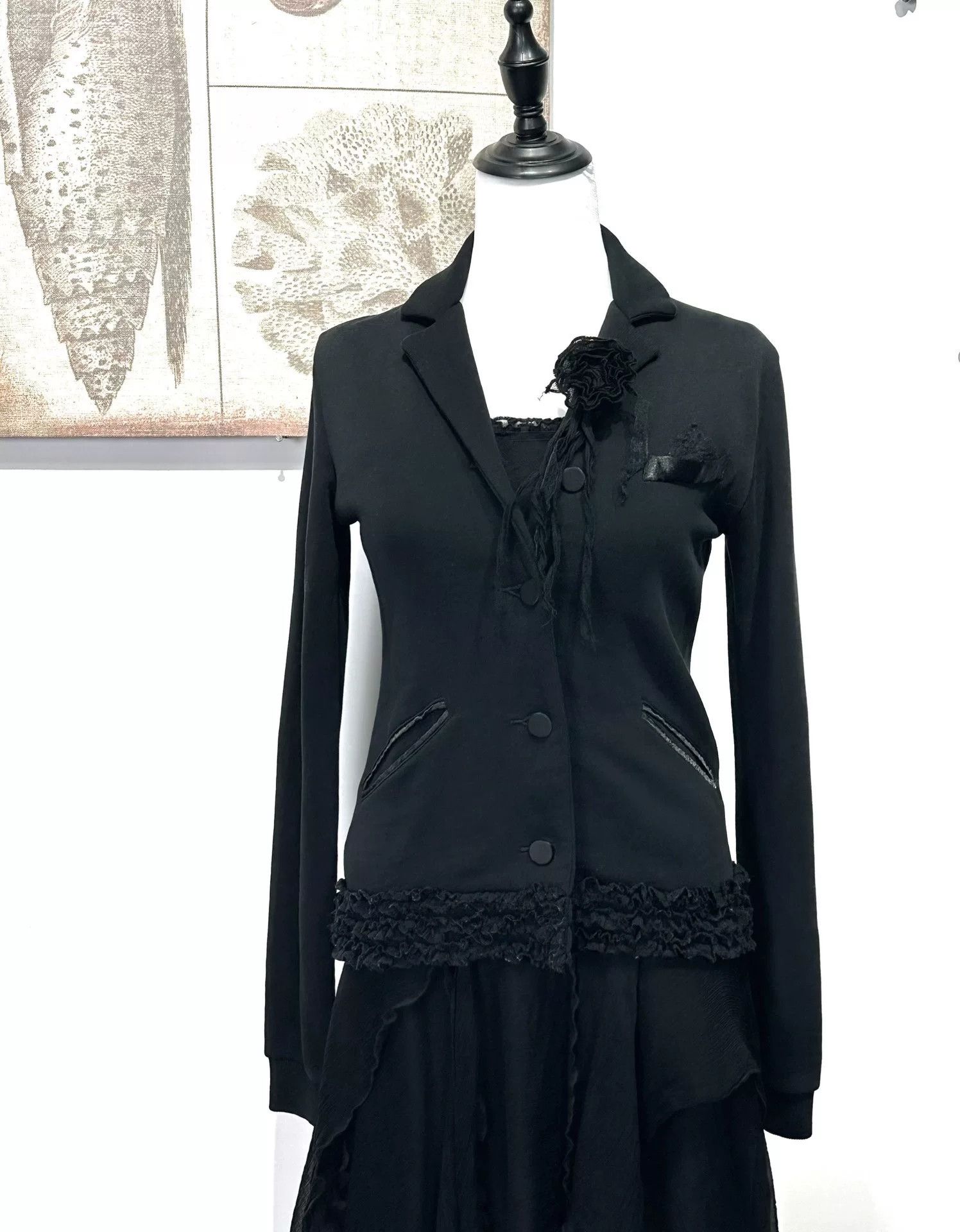 Comme des Garcons Silk Embellished Black Jacket Size M / US 6-8 / IT 42-44 - 1 Thumbnail