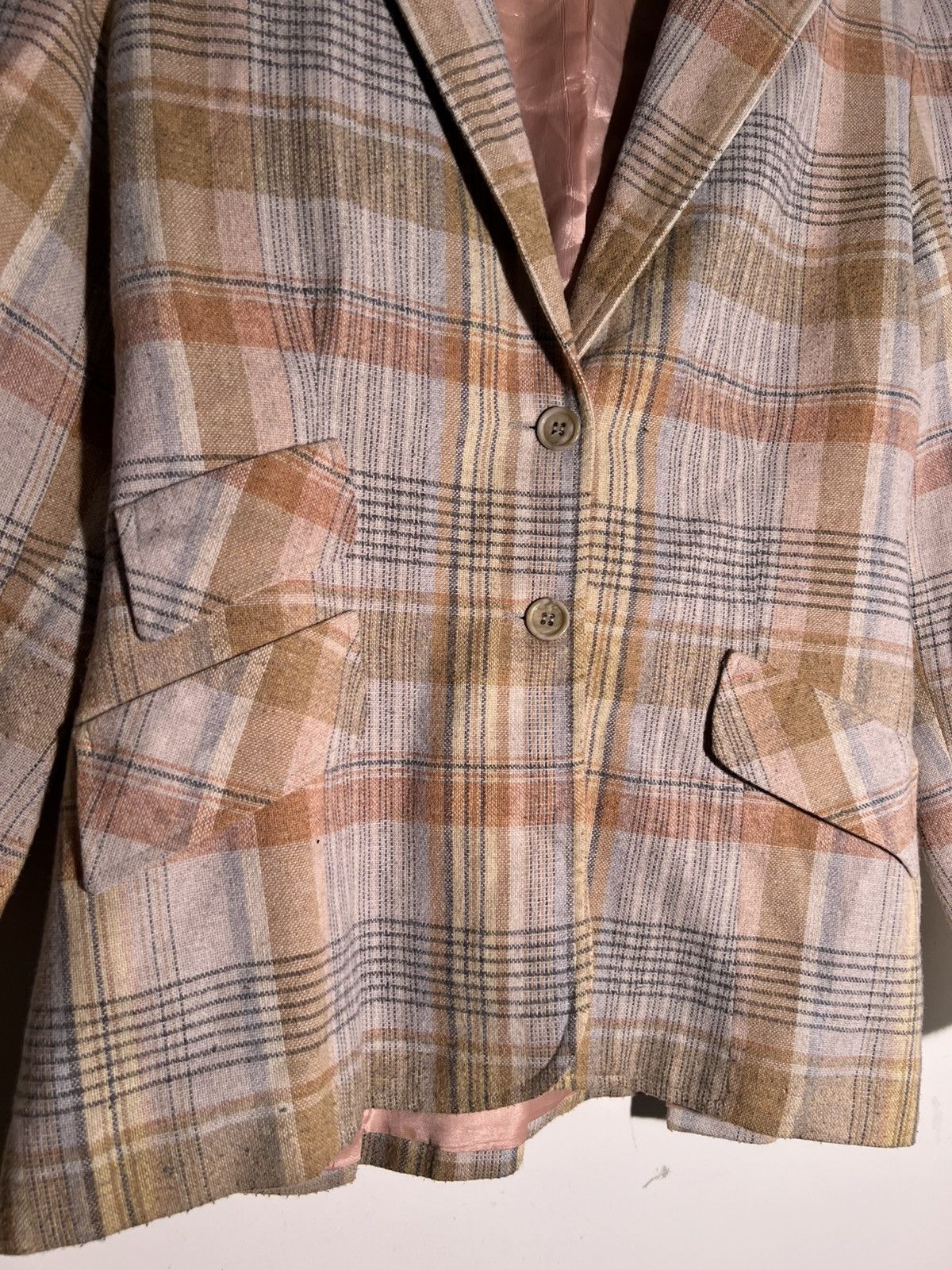 Vintage 60's 70's VTG Vintage Bobbie Brooks Plaid Retro Indie Blazer Size M / US 6-8 / IT 42-44 - 6 Thumbnail