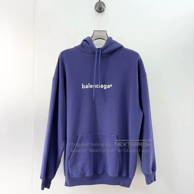 Balenciaga Purple Small Logo Hoodie