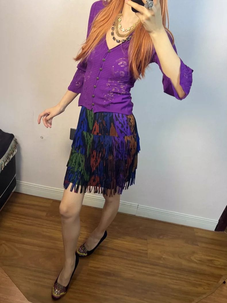 Issey Miyake Issey Miyake size:3 Colorful tassel short skirt Size 42" / US 20 - 9 Thumbnail
