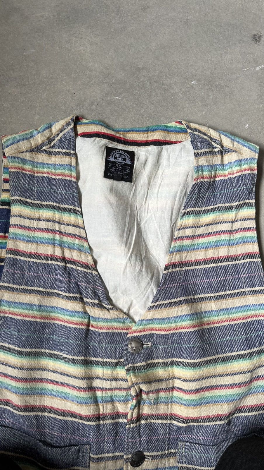 Japanese Brand POWER TO THE PEAOPLE CULTURE MIX AZTEC VEST Size 38R - 5 Thumbnail