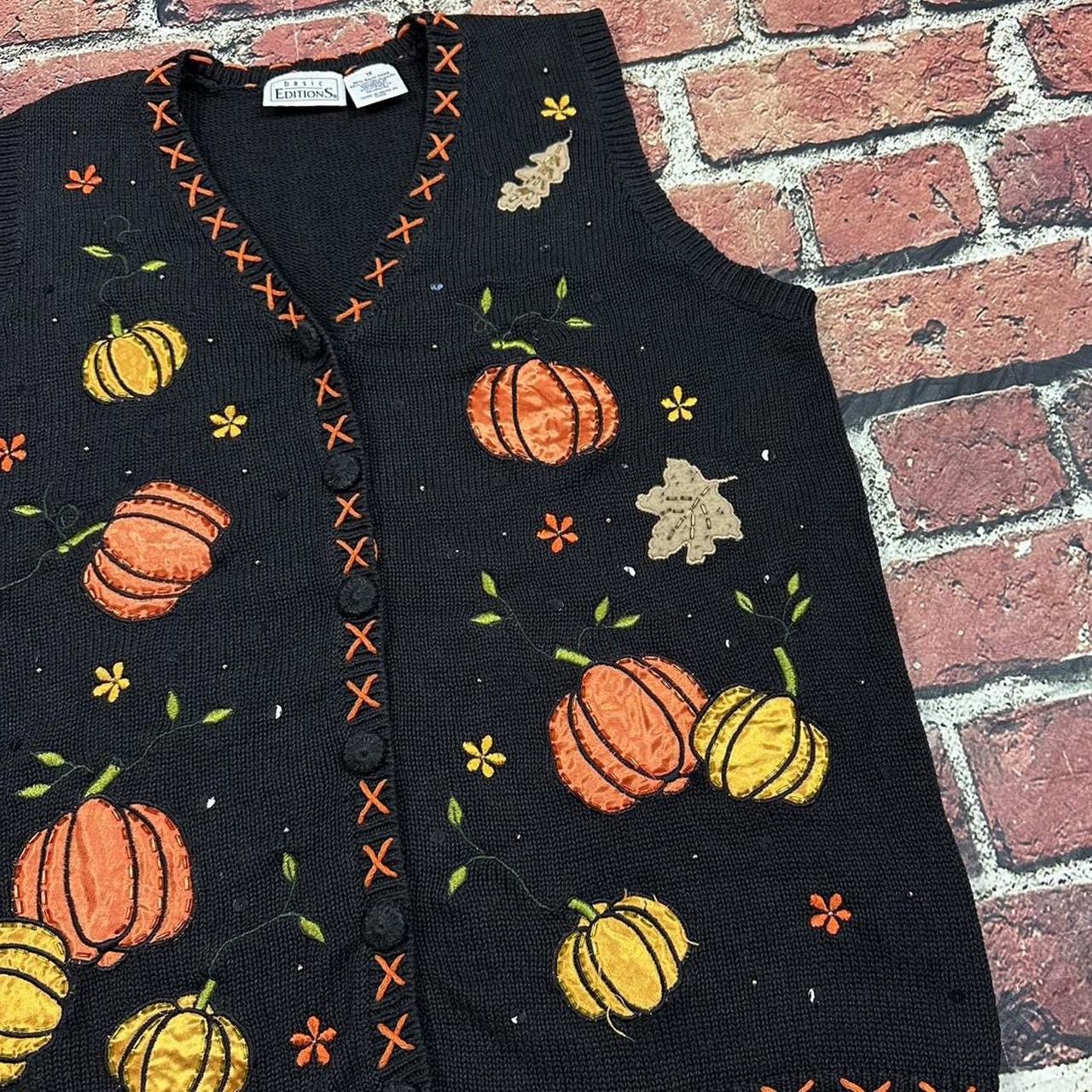 Basic Editions Vintage Basic Editions Halloween Sweater Vest Fall Pumpkin Size XL / US 12-14 / IT 48-50 - 2 Thumbnail