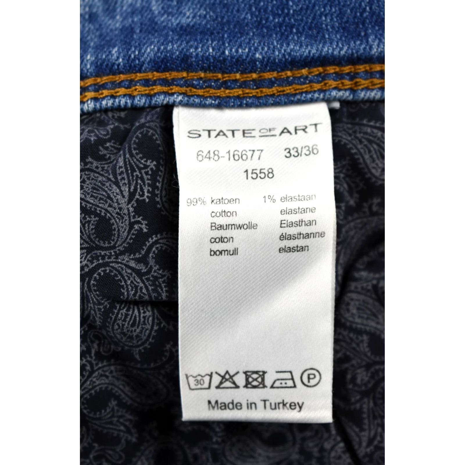 Vintage State Of The Art Monza Regular Fit Jeans Men W33 Denim Blue Size US 33 - 5 Thumbnail
