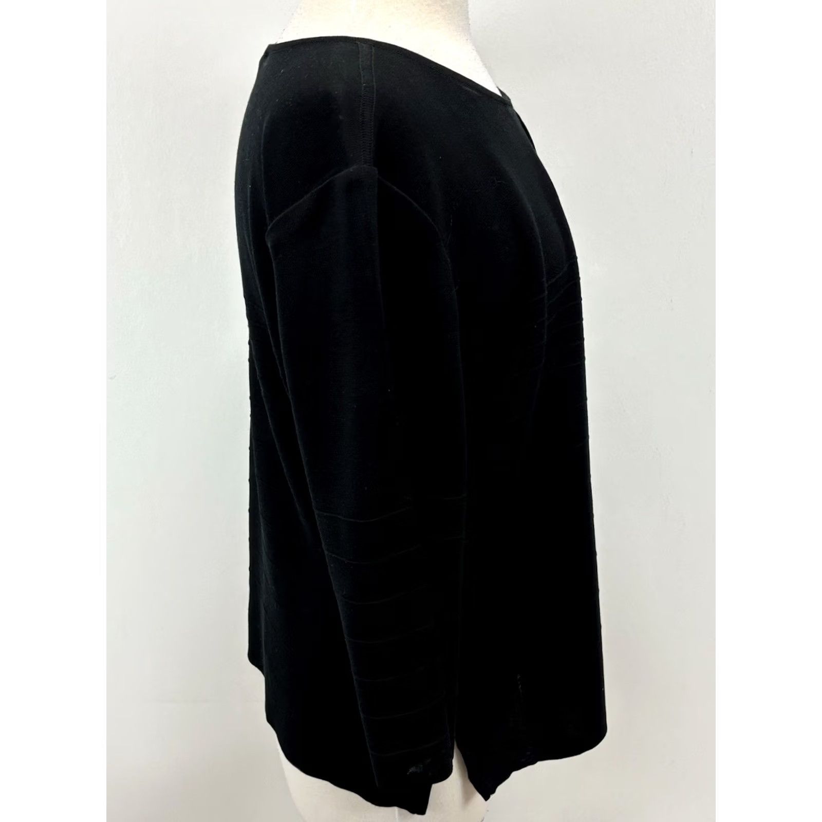 Vintage Ming Wang Pullover Sweater Women’s XL Black Keyhole Fine Knit Classic Minimalist Size XL / US 12-14 / IT 48-50 - 4 Thumbnail