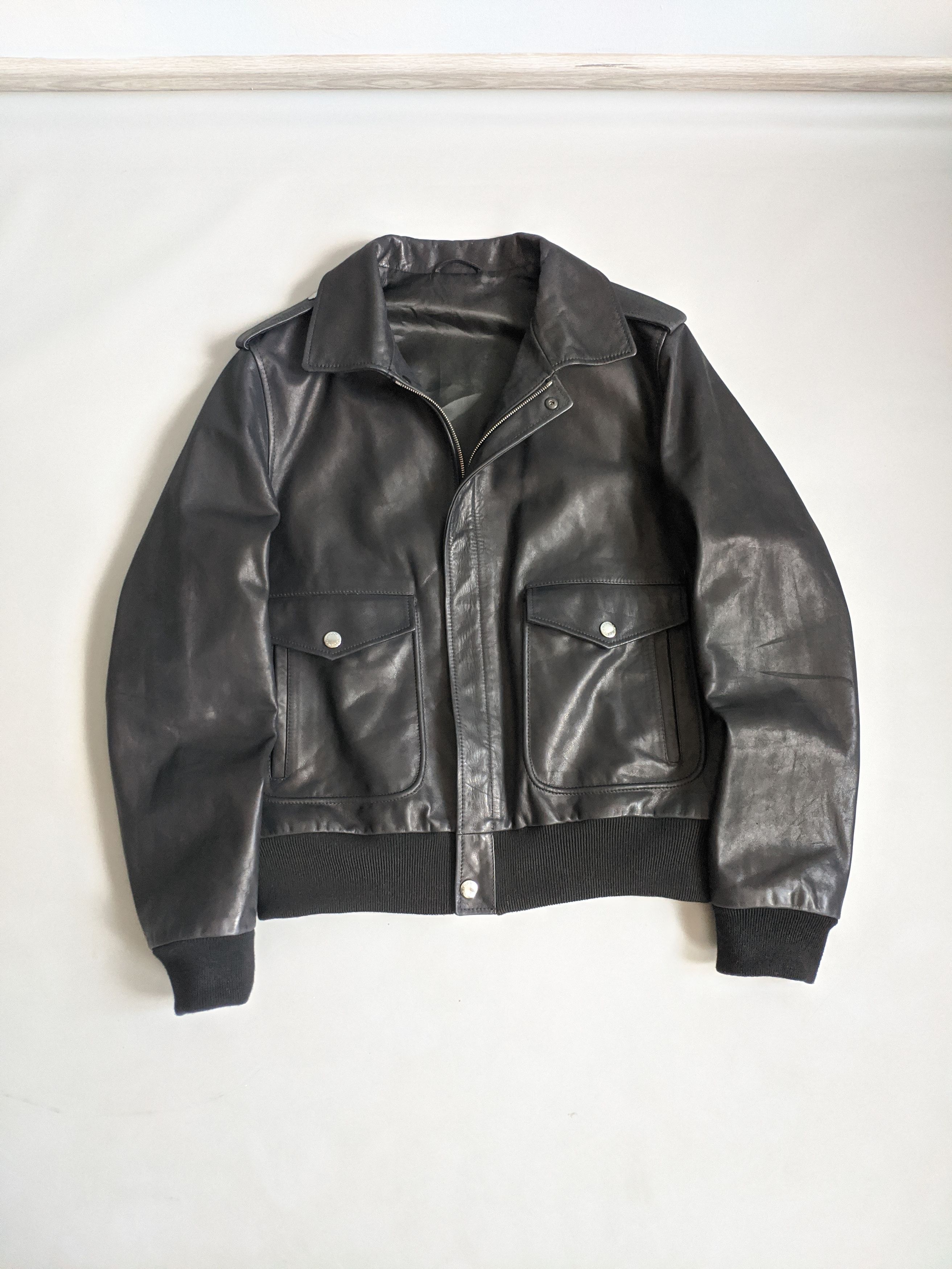 Image of Hugo Boss Mens Leather Jacket in Black (Size XL)