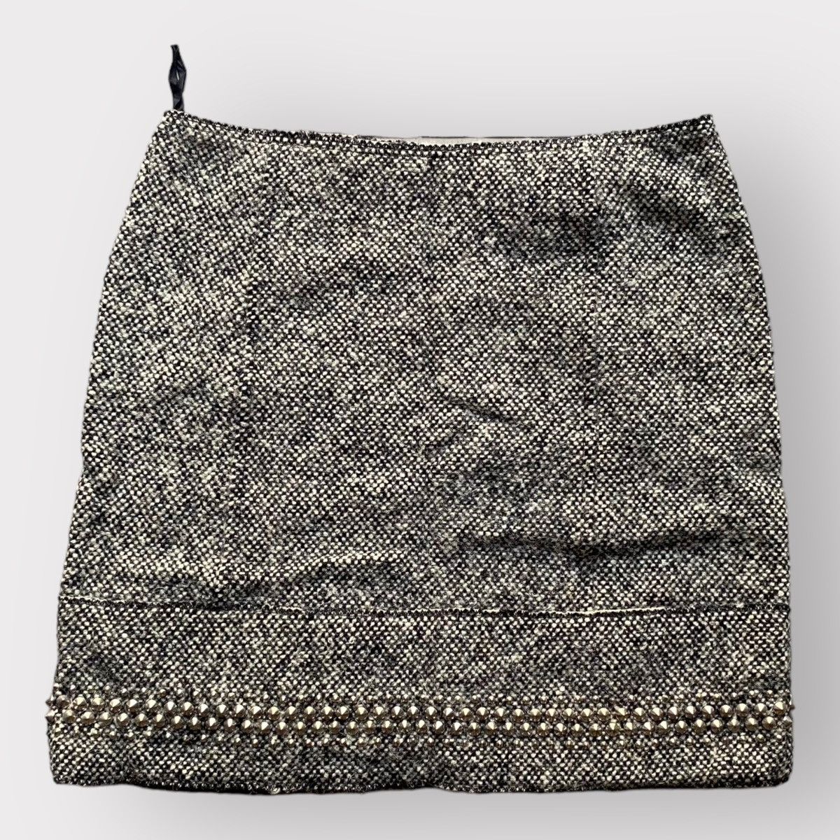 Miu Miu Miu Miu Stretch Tweet Skirt With Studded Size 28" / US 6 / IT 42 - 1 Thumbnail