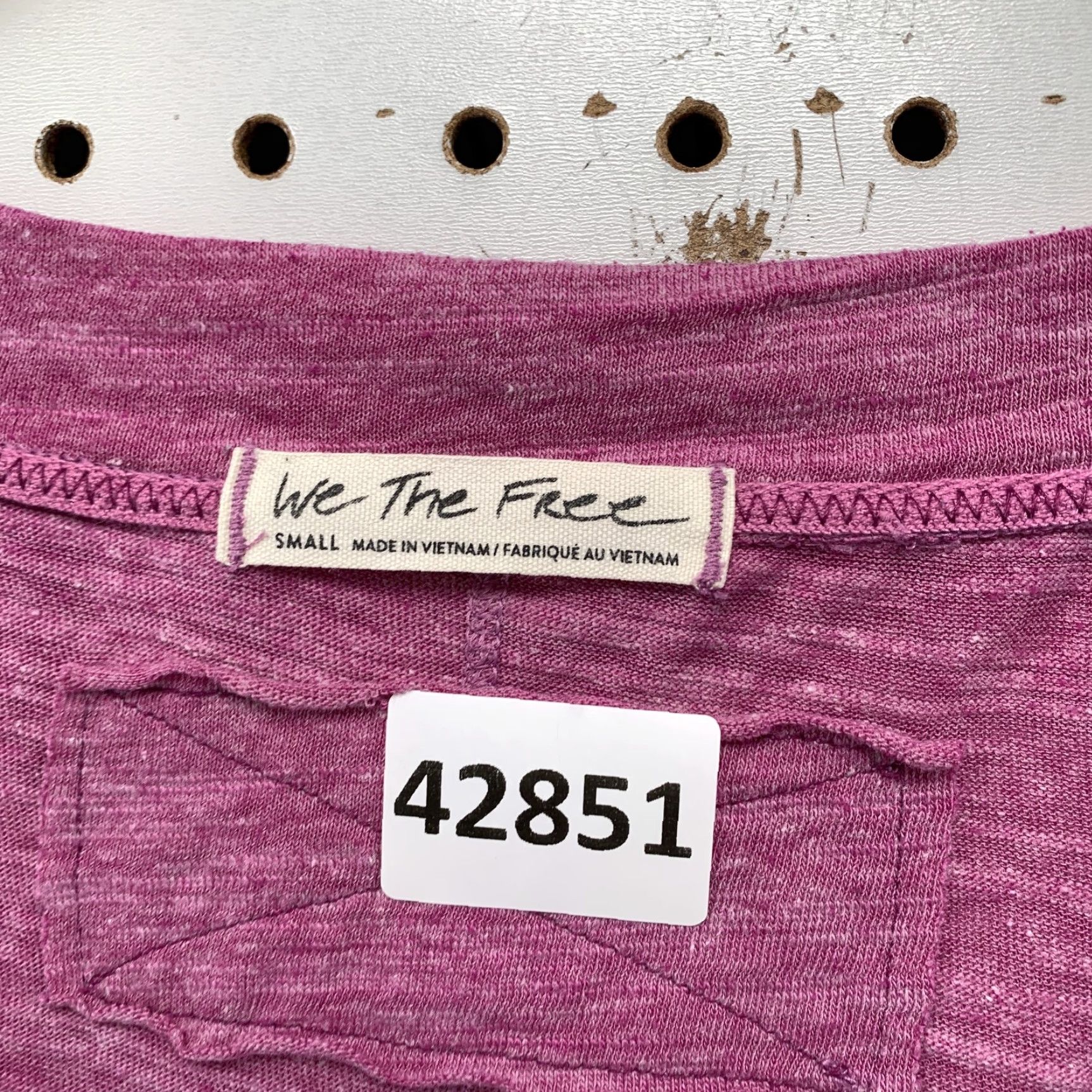 Vintage We The Free Womens Small Purple Distressed Syle Short Sleeve Top Shirt Size S / US 4 / IT 40 - 2 Thumbnail