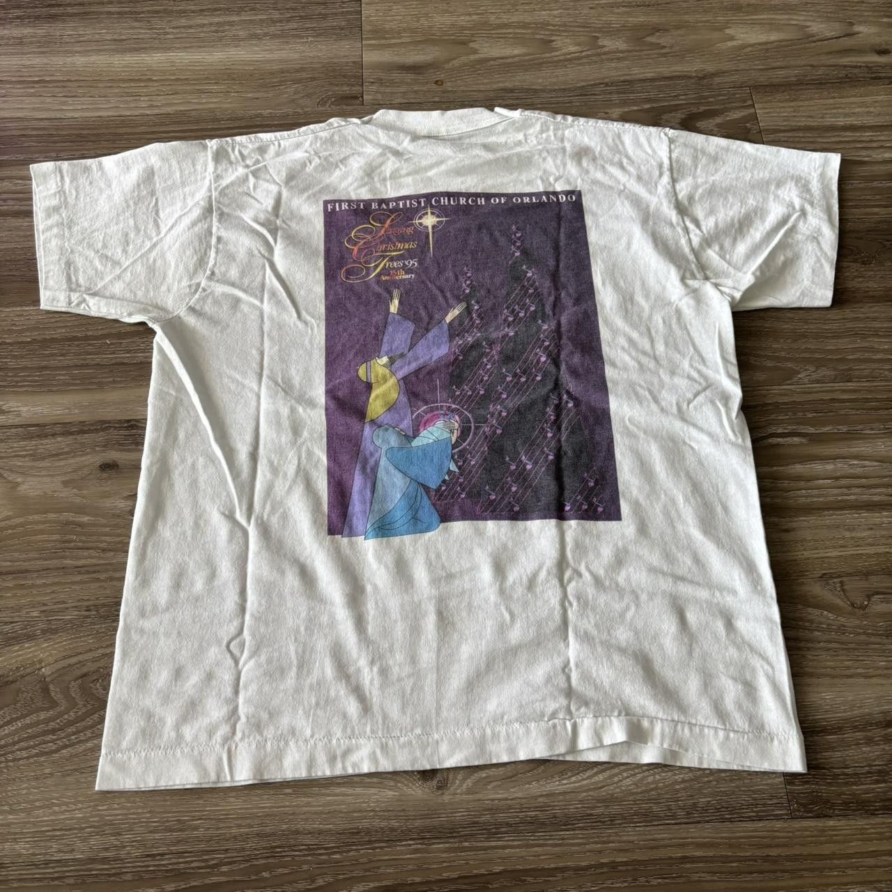 Vintage Crazy Vintage 90s White Jesus Graphic Tee! Fits M Size US L / EU 52-54 / 3 - 1 Thumbnail