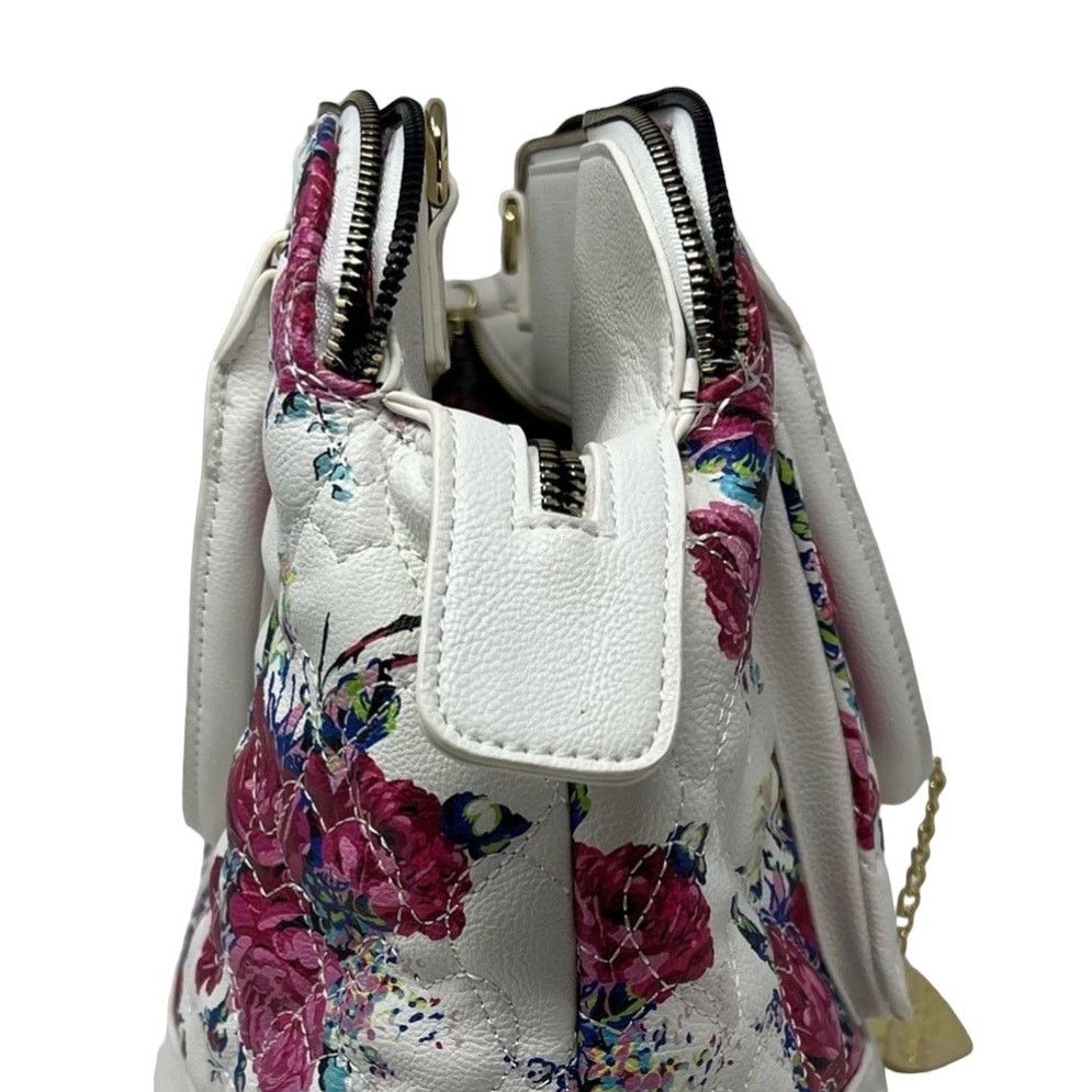 Betsey Johnson BETSEY JOHNSON- Floral Satchel With Crossbody Strap Size ONE SIZE - 6 Thumbnail
