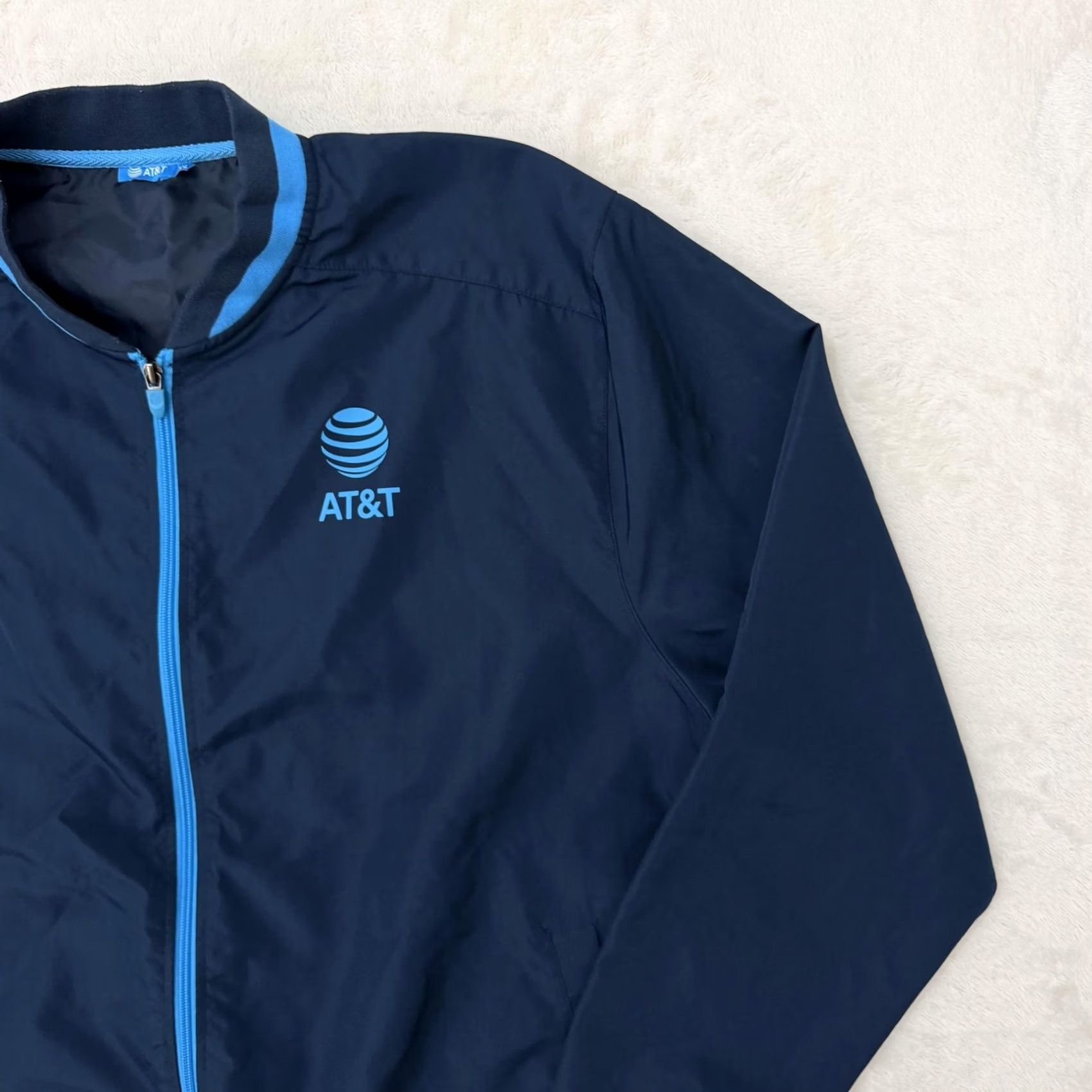 Vintage AT&T Jacket Mens XL Blue Microfiber Full Zip Windbreaker Logo Workwear Casual Size US XL / EU 56 / 4 - 3 Thumbnail