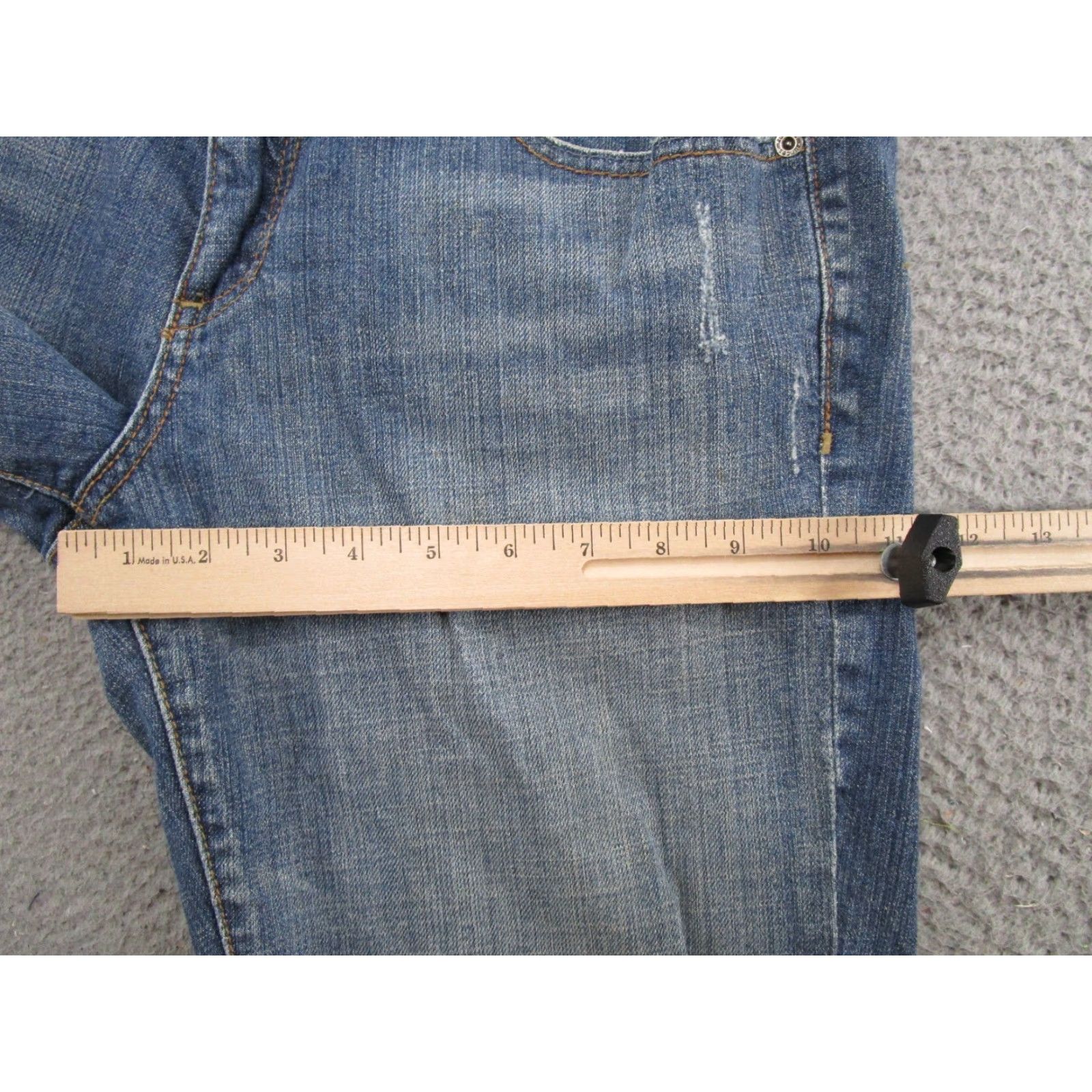 Vintage Maurices Bermuda Blue Denim Shorts Stretch 12 Regular 5-Pocket Cap/Flat Front Womens Casual Summer Spring Size 34" / US 12 / IT 48 - 5 Thumbnail
