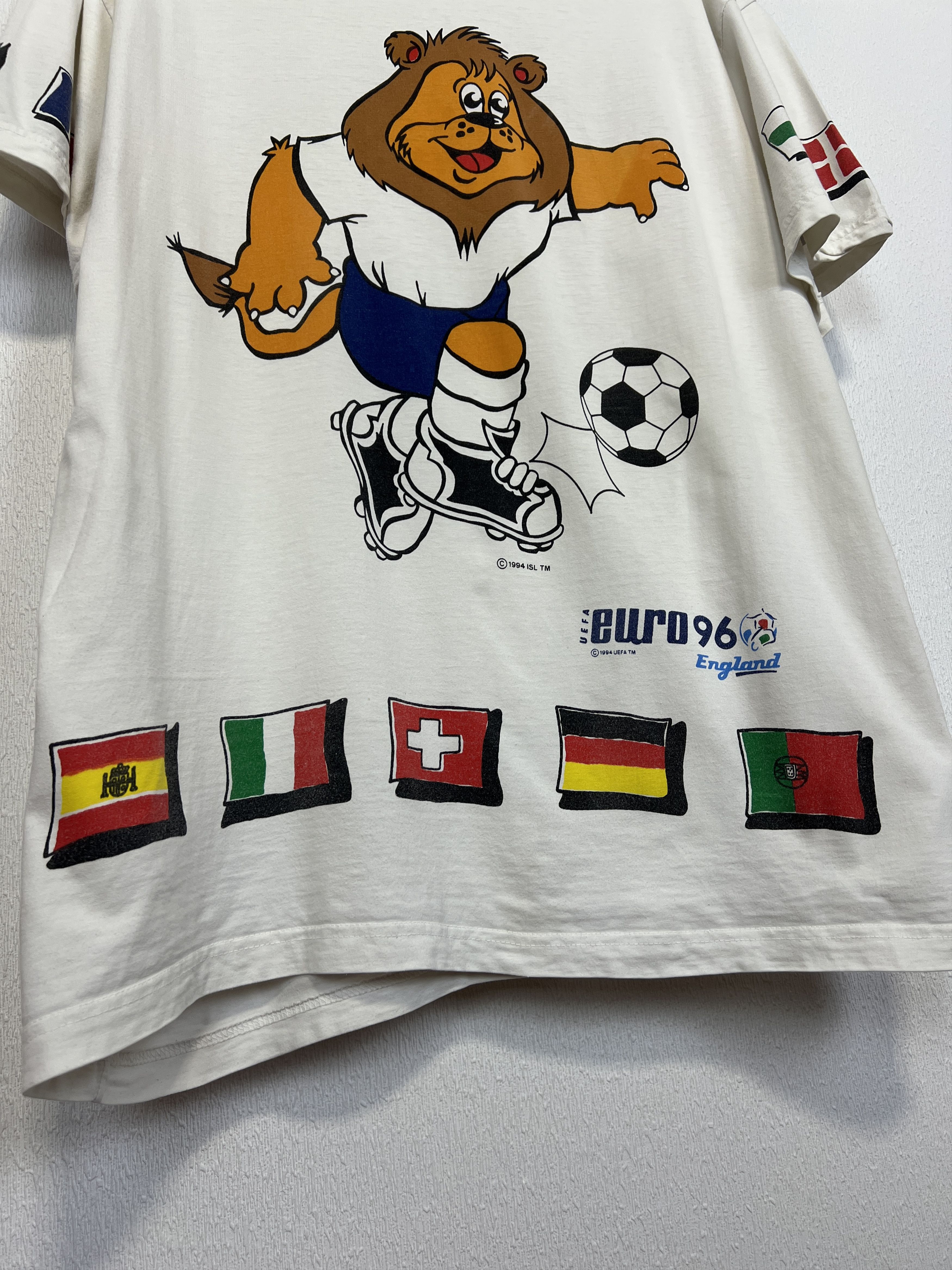 Vintage England EURO Football Shirt Soccer Over Print Jersey Trikot Size US XL / EU 56 / 4 - 5 Thumbnail