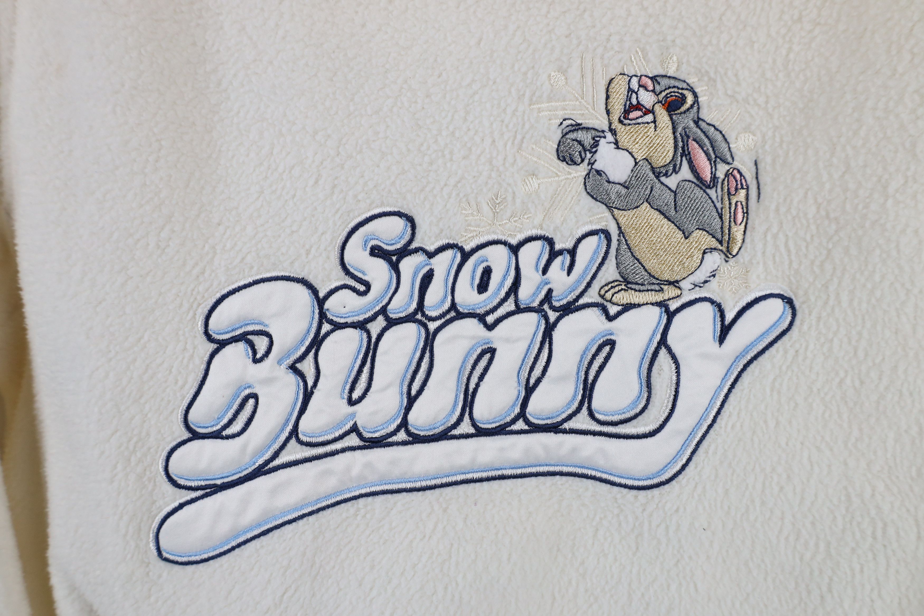 Disney × Vintage Vintage 90s Y2K Disney Bambi Thumper Snow Bunny Hoodie Cream Size M / US 6-8 / IT 42-44 - 4 Thumbnail