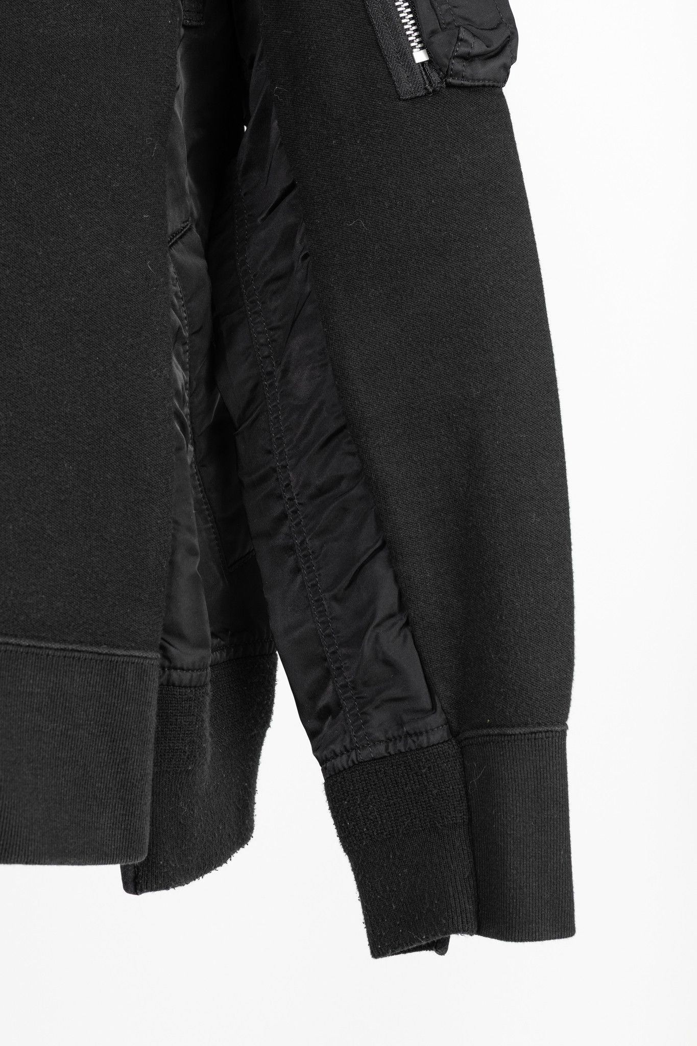 Sacai Sacai Black Cotton Sponge Sweat MA-1 Pullover Size US S / EU 44-46 / 1 - 7 Thumbnail