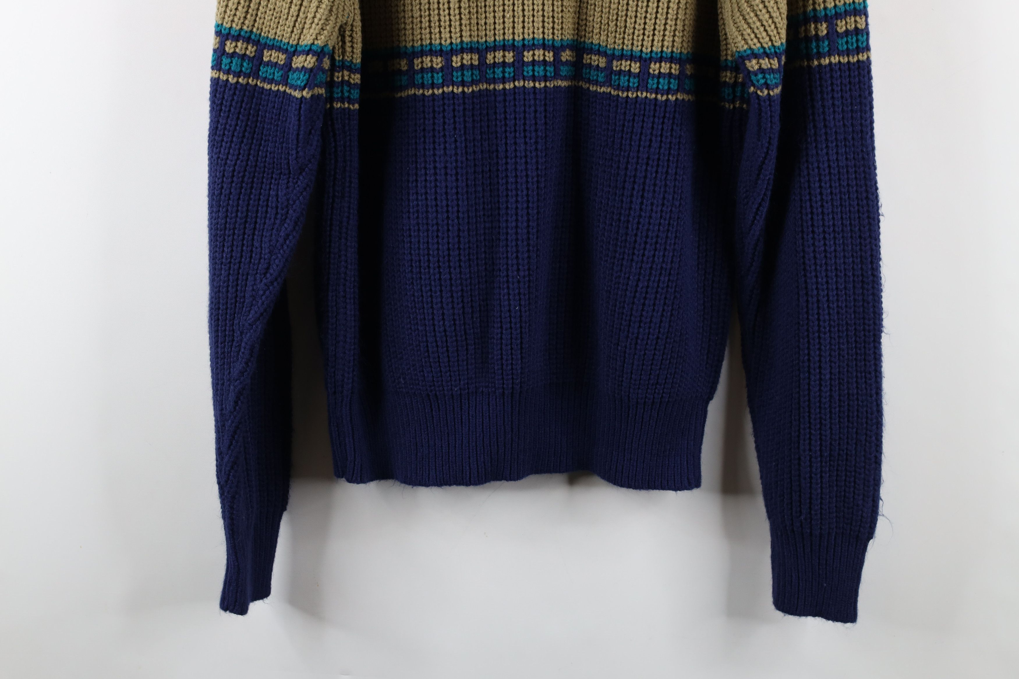 Vintage Vintage 90s Streetwear Chunky Ribbed Knit Crewneck Sweater Size US L / EU 52-54 / 3 - 10 Thumbnail