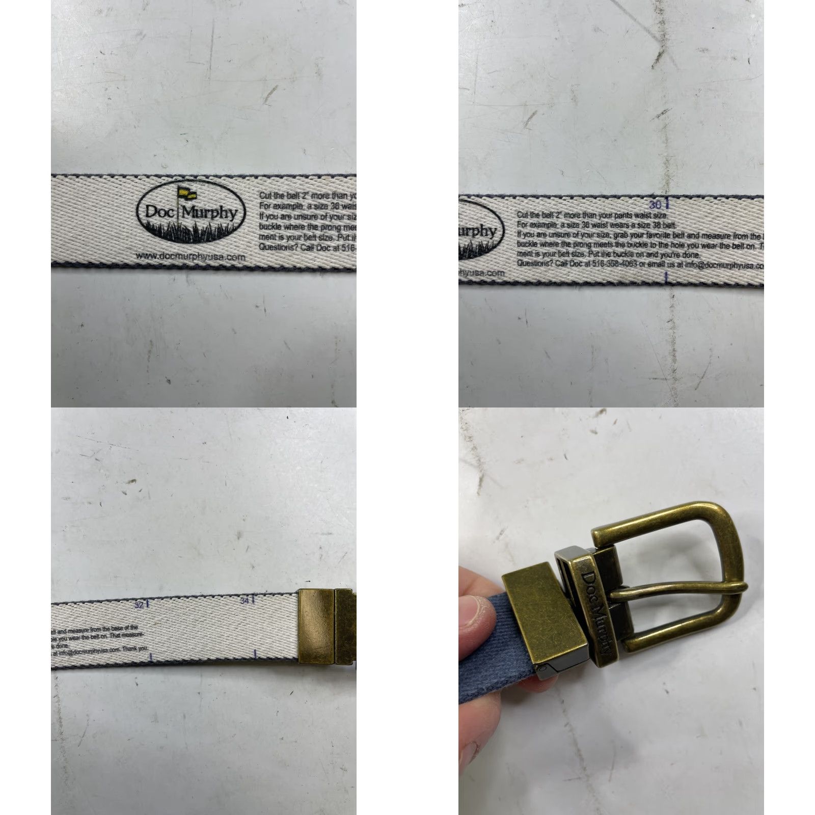 Vintage Doc Murphy x BVMI Men’s Belt Golf Canvas Leather Brass Buckle Size ONE SIZE - 8 Thumbnail