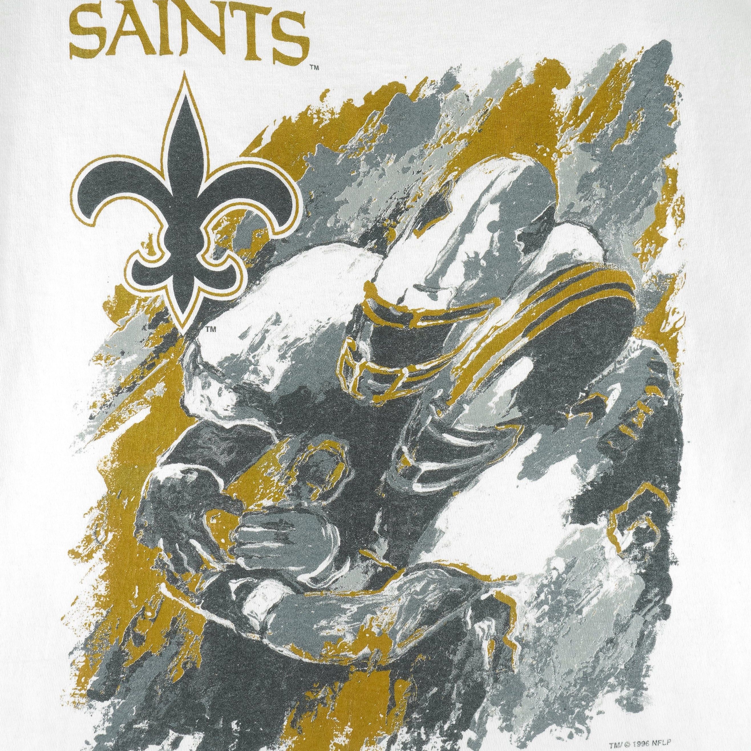 NFL Castrol New Orleans Saints Paint Style T-Shirt 1996 Size US L / EU 52-54 / 3 - 3 Thumbnail