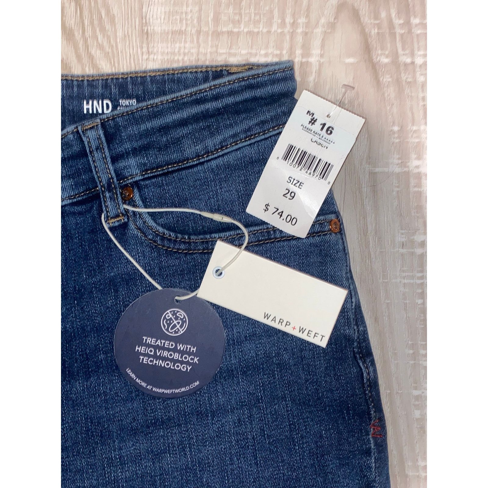 Warpweft Company NEW WARP + WEPT 29 x 32 Tokyo Skinny Jeans Men Size US 29 - 4 Thumbnail
