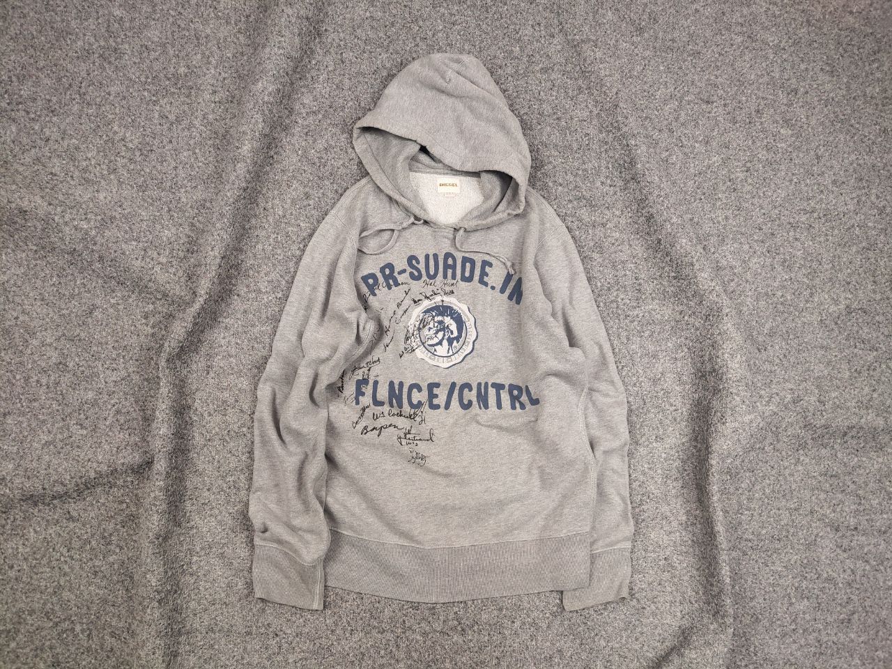 Diesel Vintage Diesel Logo Gray Hoodie Y2K Style Size US M / EU 48-50 / 2 - 1 Thumbnail
