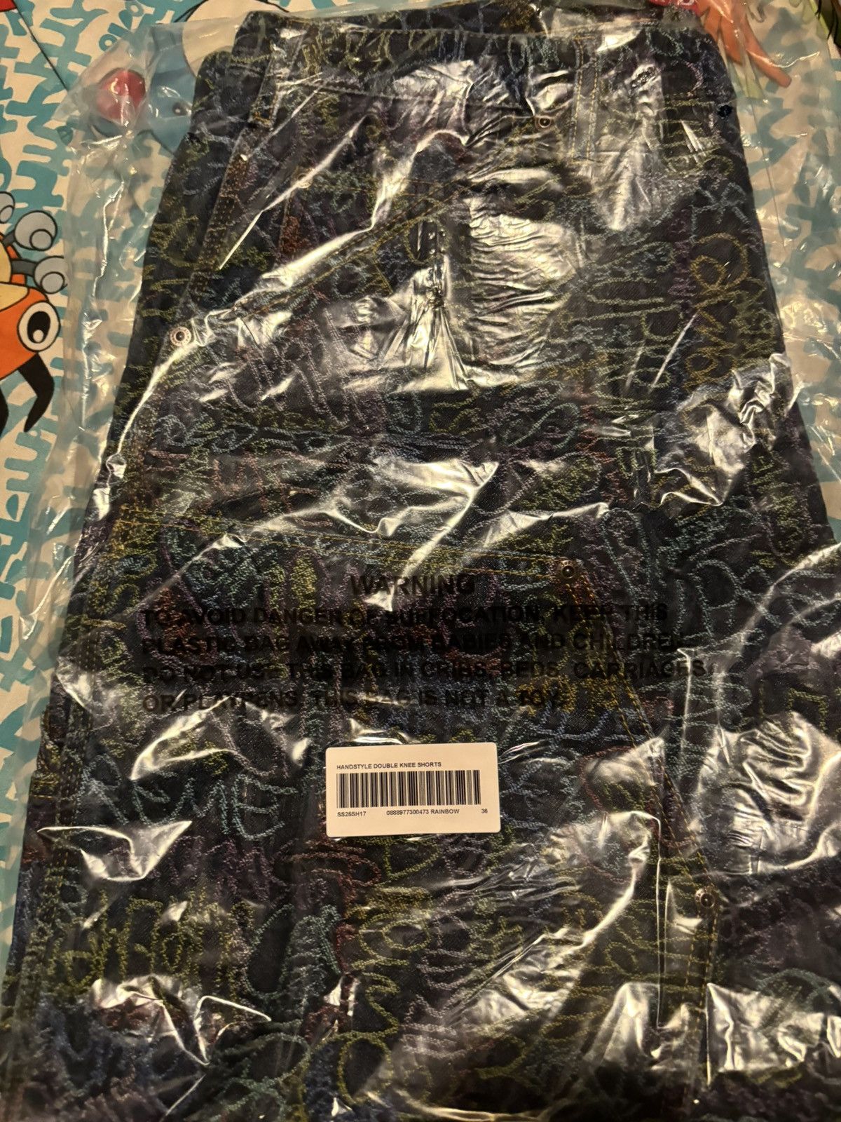 Supreme Supreme Handwriting Double Knee Denim Short 36 Indigo Size US 36 / EU 52 - 7 Thumbnail