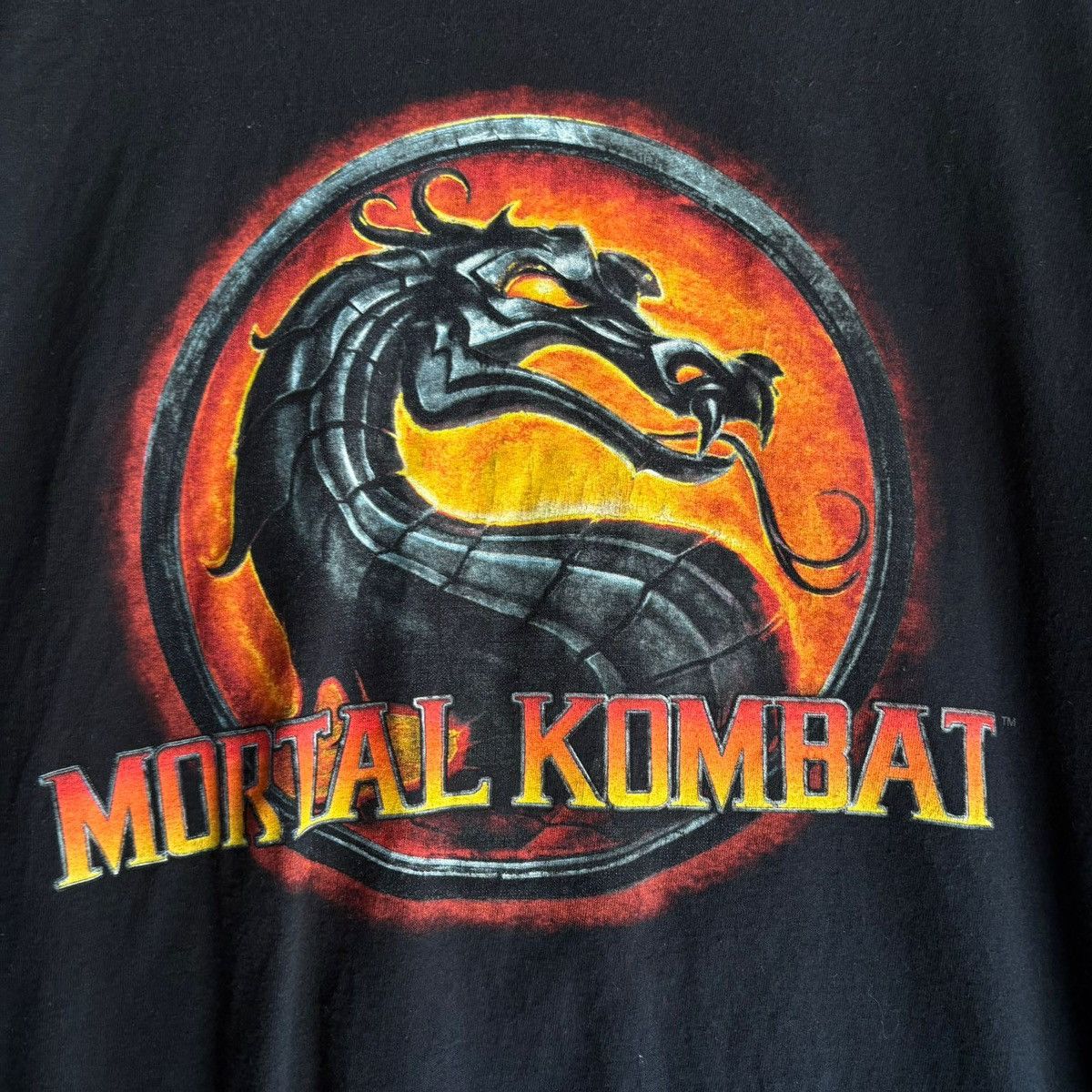 Fruit Of The Loom Vintage Mortal Kombat T Shirt Video Game Promo Tee Dragon Size US XL / EU 56 / 4 - 2 Thumbnail