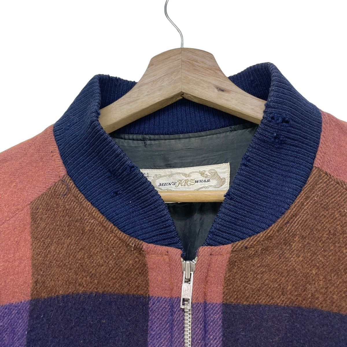 Japanese Brand 💥Vintage 90s Men ARS Wear Checkered Jacket 100%wool Size US S / EU 44-46 / 1 - 3 Thumbnail