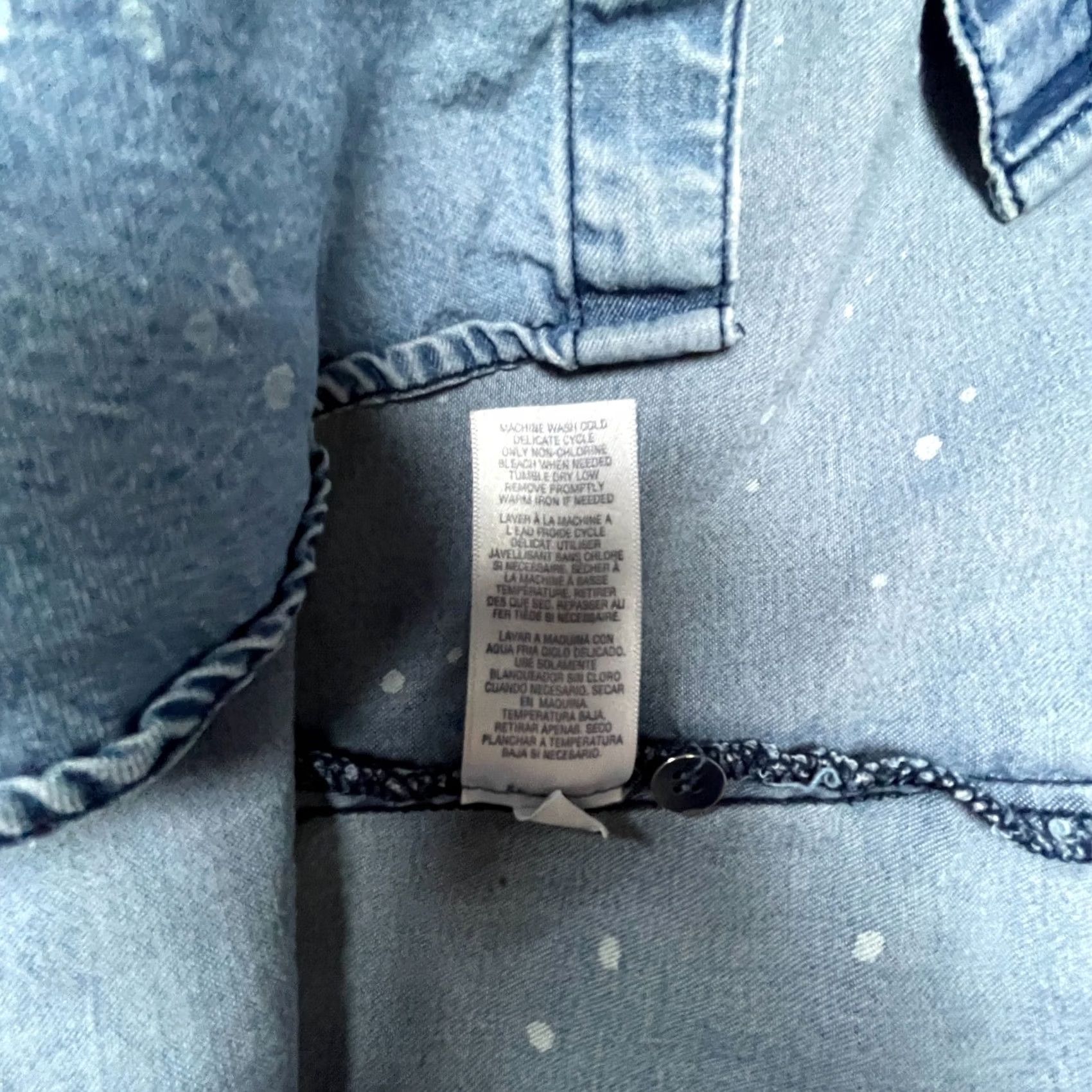 Splendid Splendid Women's Chambray Button Up Splatter Shirt Long Sleeve Top XL Blue Size XL / US 12-14 / IT 48-50 - 5 Thumbnail