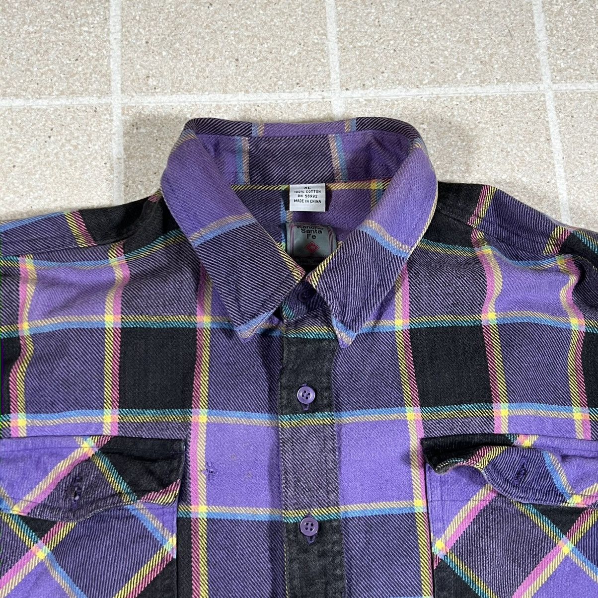 Other Rancho Santa Fe Flannel Purple Plaid Button Up Shirt Sz L Size US XL / EU 56 / 4 - 2 Thumbnail