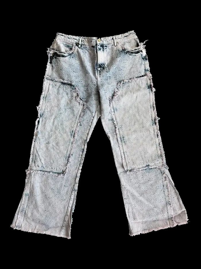 Louis Vuitton Louis Vuitton Purple & Blue Monogram Carpenter Jeans Size US 38 / EU 54 - 1 Thumbnail