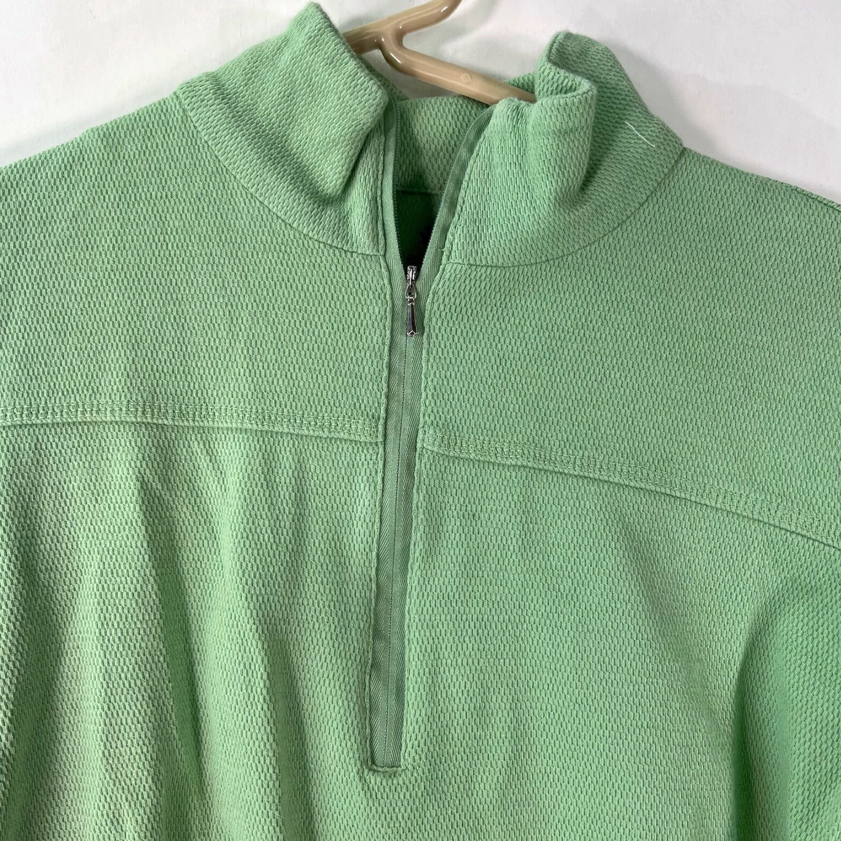 Vintage Green Source Womens Green Long Sleeves 1/4 Zip Pullover Cotton Sweatshirt Size M Size M / US 6-8 / IT 42-44 - 3 Thumbnail