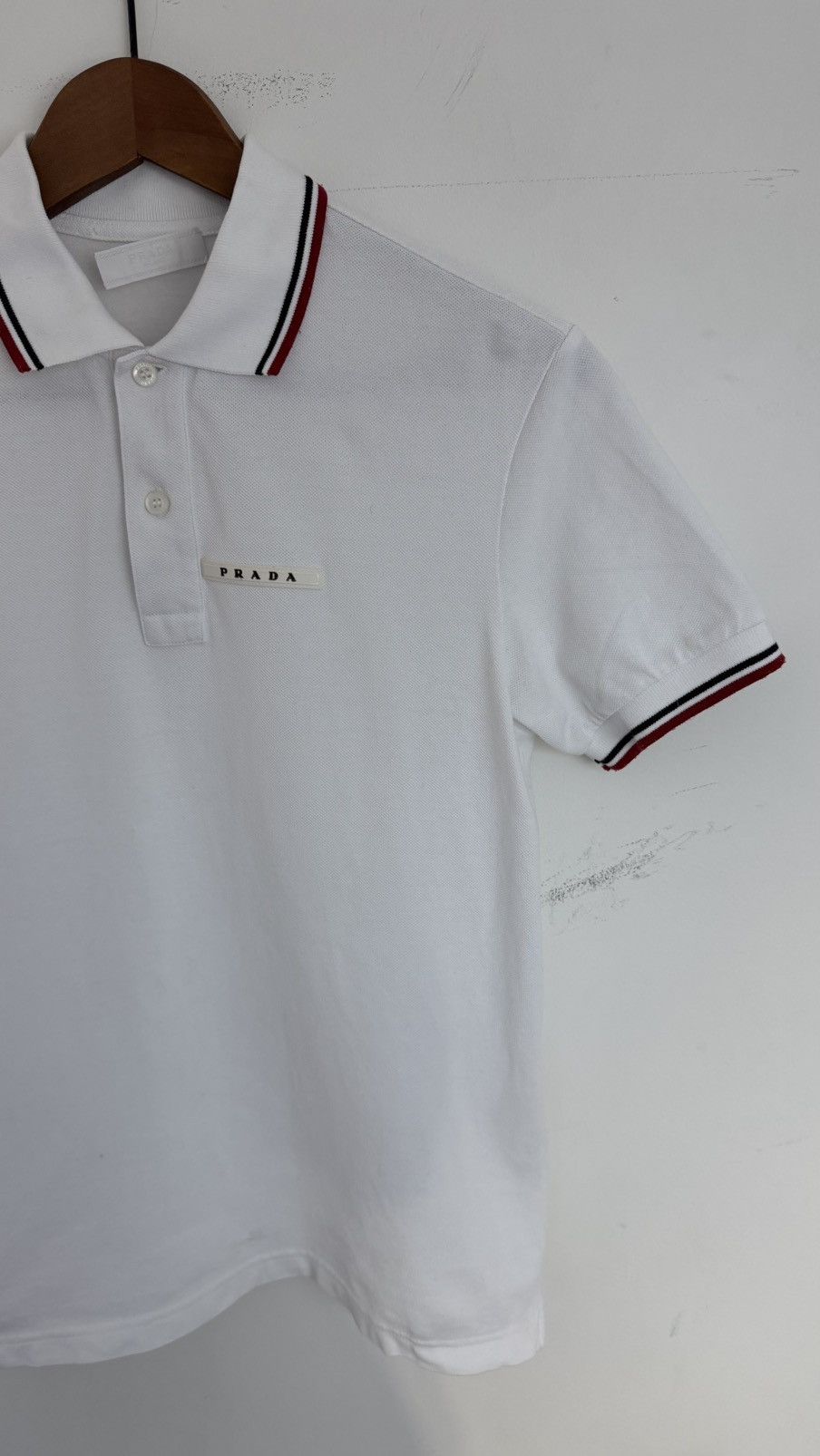 Prada Prada White Logo Polo Shirt XS Size US XS / EU 42 / 0 - 2 Thumbnail