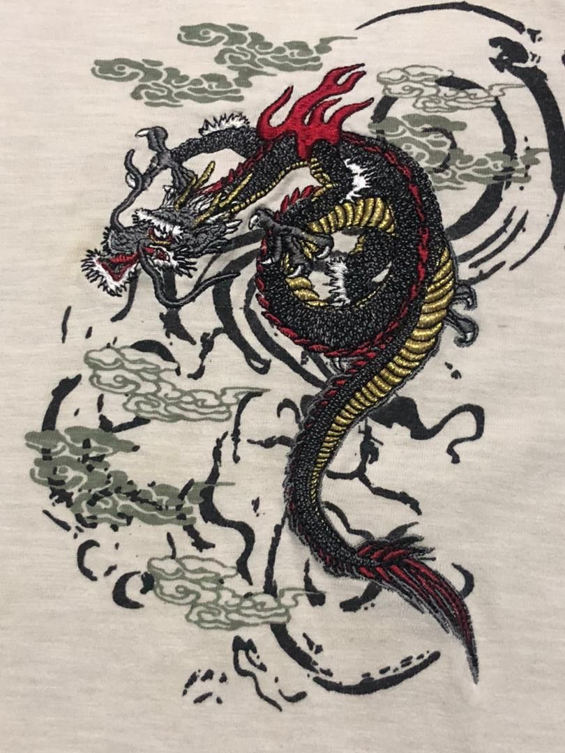 Japanese Brand Sukajan T-shirt Dragon Over Print Shirt Sleeve Tee Size US L / EU 52-54 / 3 - 18 Thumbnail