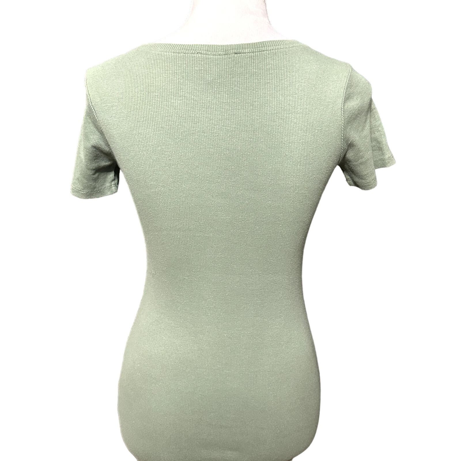 Other Open Edit Sage Green Bodycon Mini Dress Ribbed XXS NWOT Size XXS / US 00 / IT 34 - 6 Thumbnail