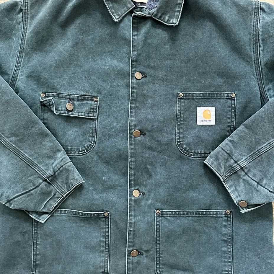 Carhartt Vintage Carhartt CB143 Spruce Green Blanket Lined Chore Coat Size US L / EU 52-54 / 3 - 2 Thumbnail