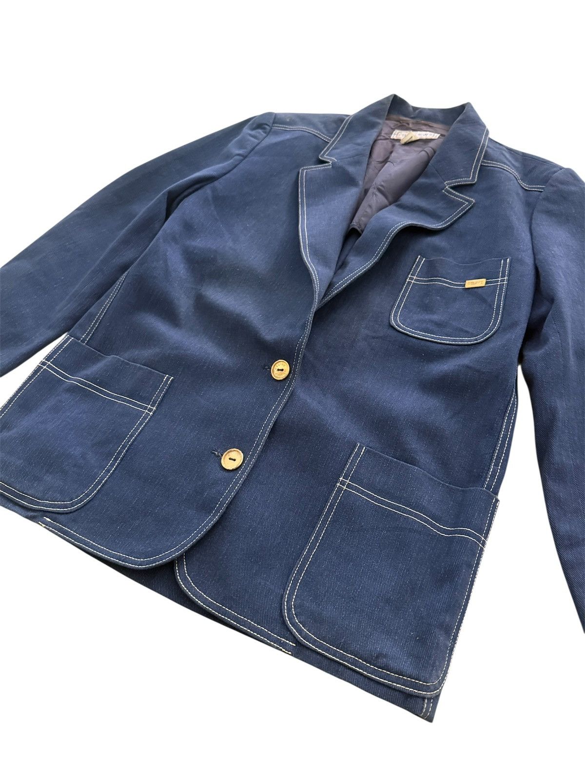 Celine CELINE MADE IN FRANCE DENIM JACKET GOLD LOGO NICE DESIGN Size US M / EU 48-50 / 2 - 7 Thumbnail
