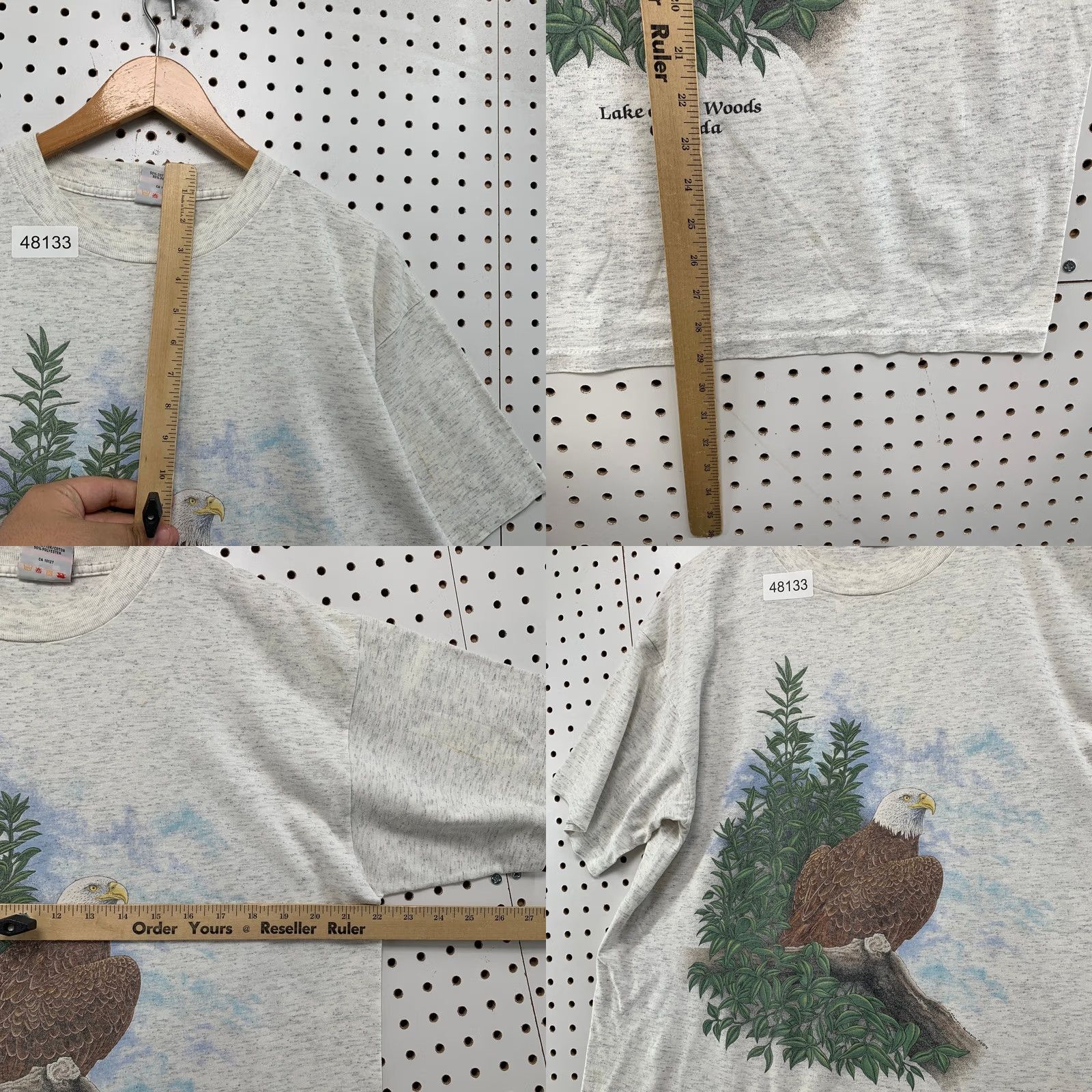 Vintage VINTAGE Eagle Nature T Shirt Mens L Gray Lake Of The Woods Canada Single Stitch Size US L / EU 52-54 / 3 - 9 Thumbnail