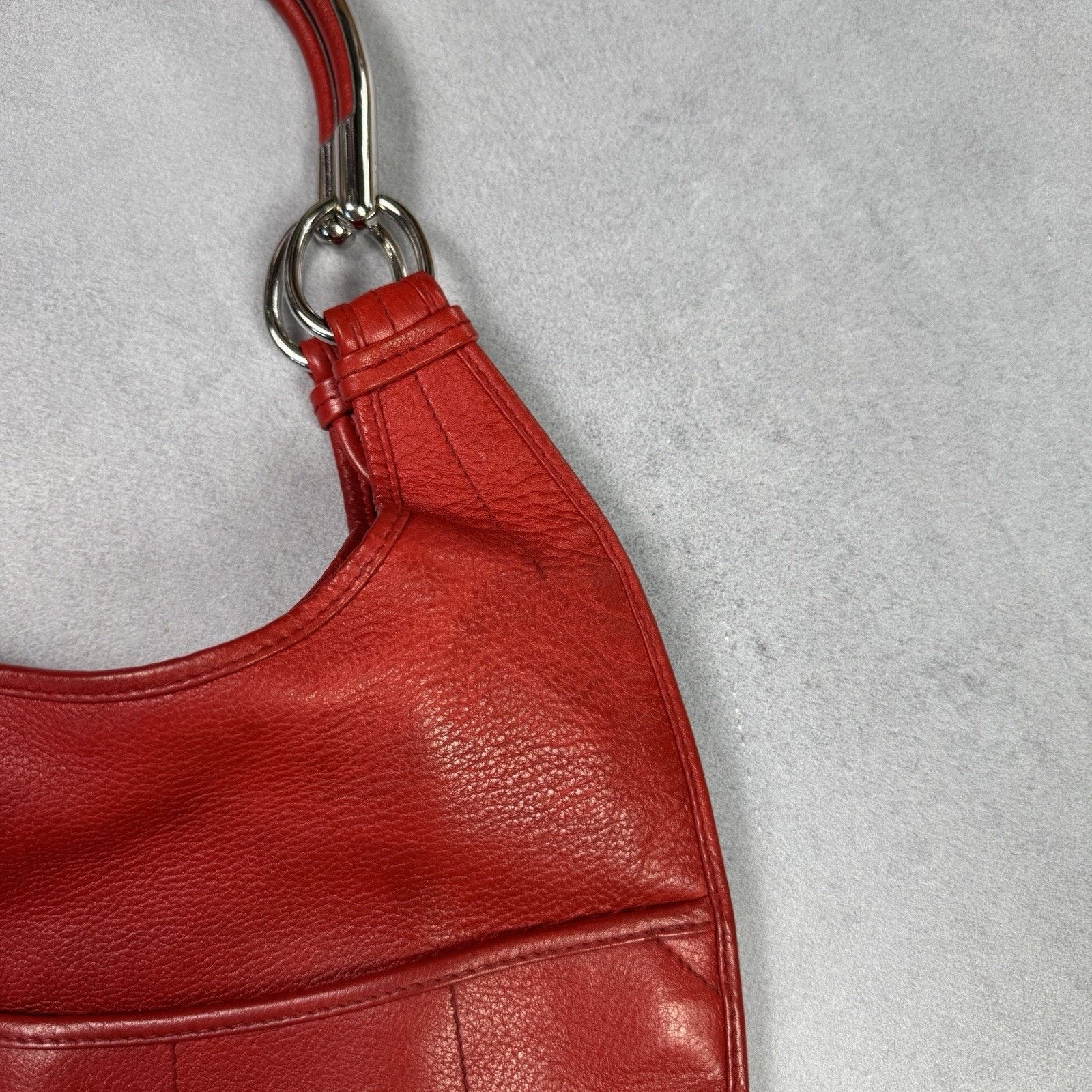 Christian Dior Red Leather Medium 61 Tote
