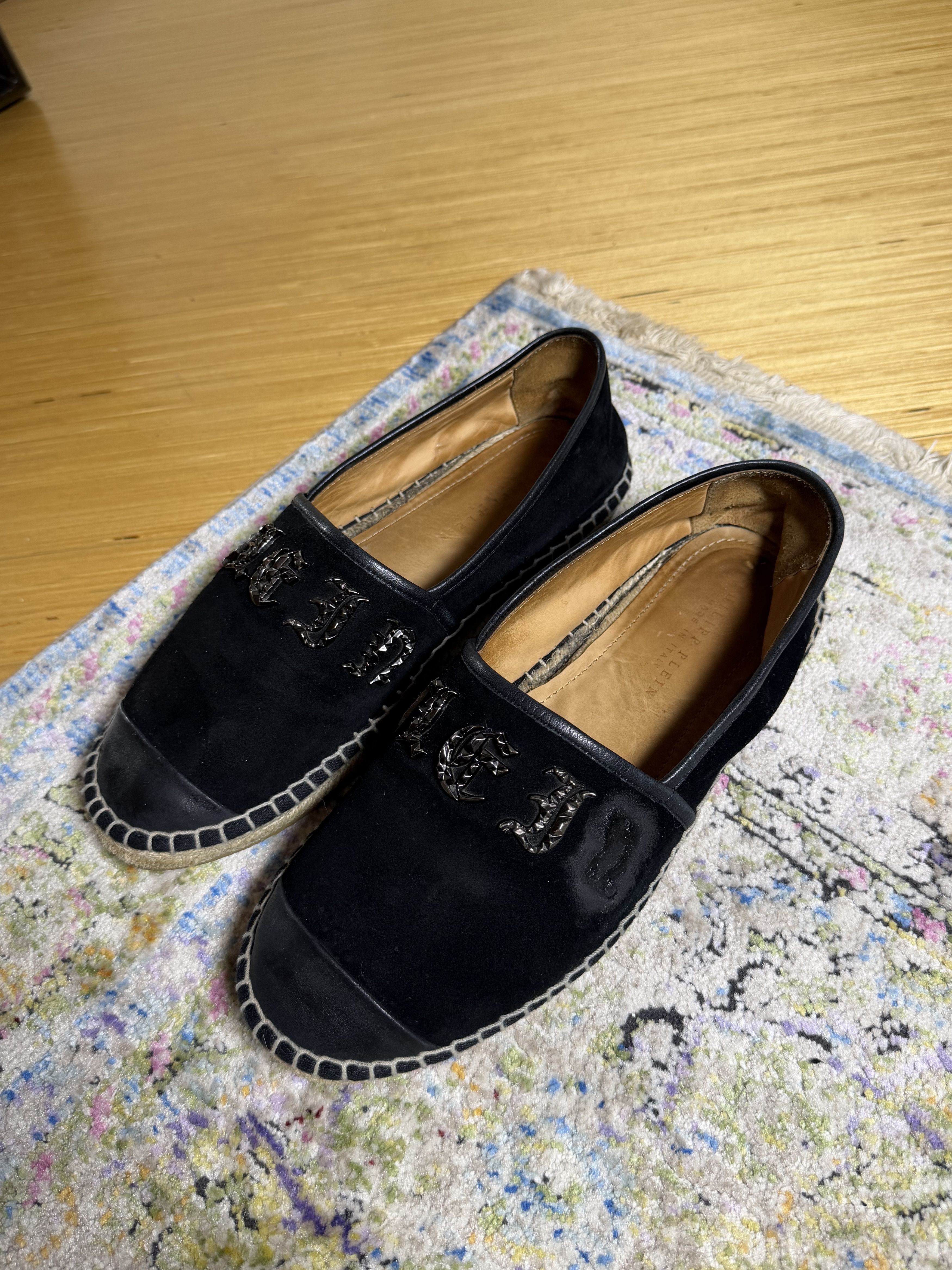 Philipp Plein Philipp Plein Leather Black Espadrillas Size US 10 / EU 43 - 3 Thumbnail