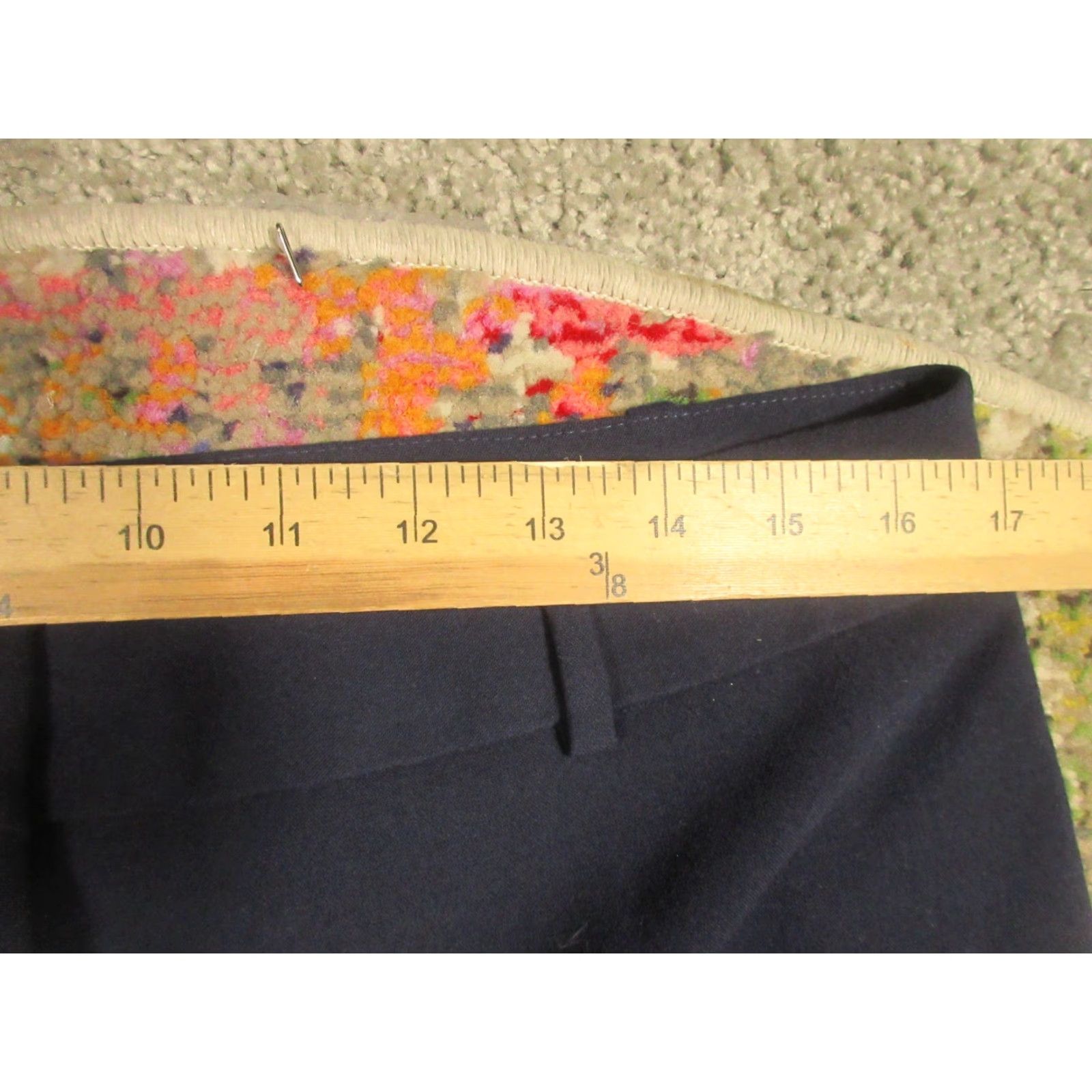 Karl Lagerfeld Karl Lagerfeld Paris Womens Navy Blue Straight Leg Career Dress Pants Size 10 Size 32" / US 10 / IT 46 - 6 Thumbnail