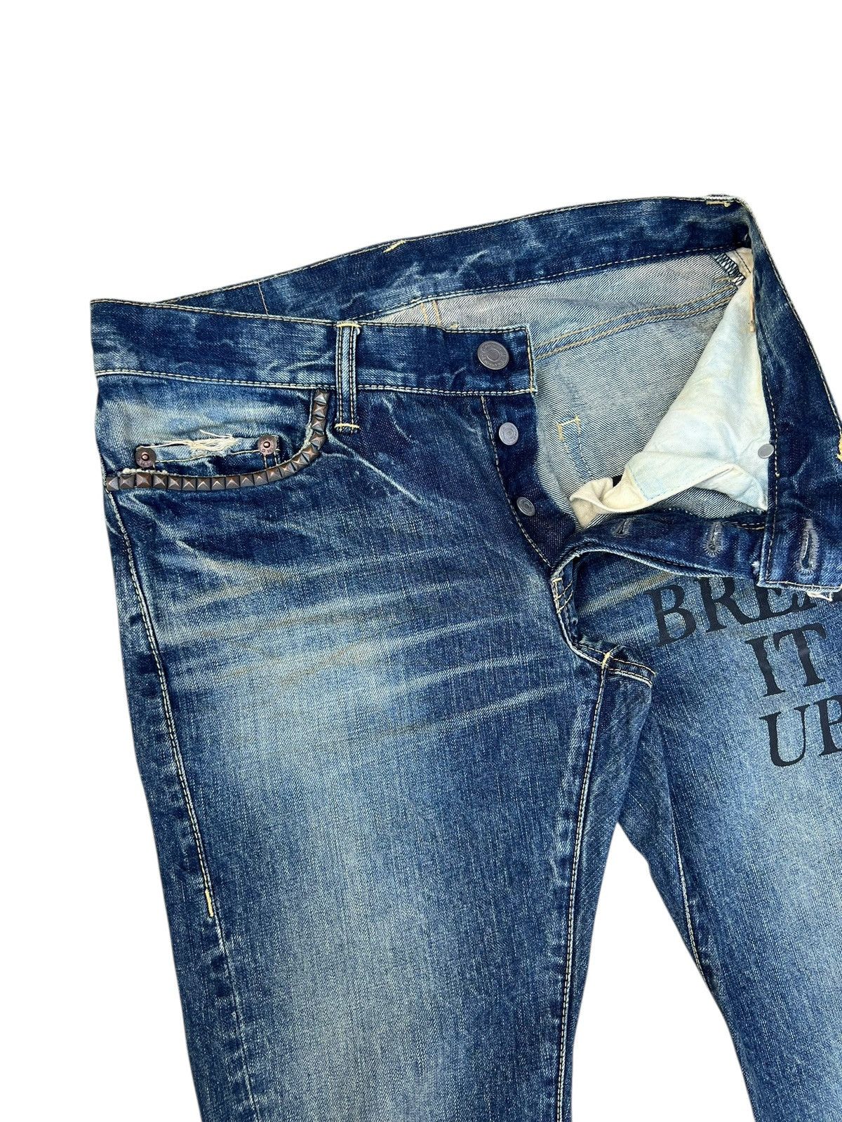 Hysteric Glamour RARE💥 Vintage SAMPLE HG Break it Up Mud Wash Denim Jeans Size US 32 / EU 48 - 8 Thumbnail