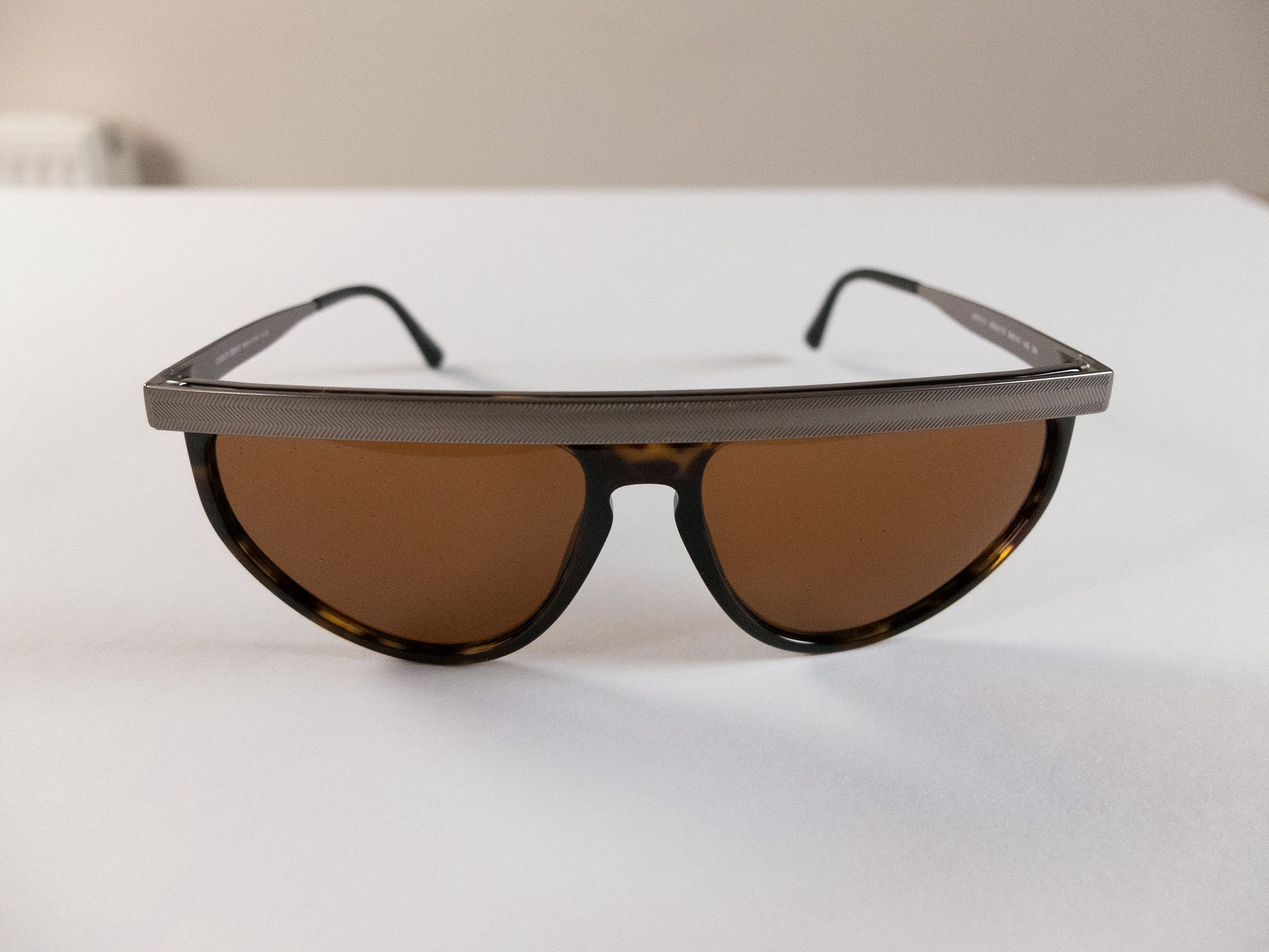 Giorgio Armani GIORGIO ARMANI brown tortoise shell & metallic sunglasses Size ONE SIZE - 4 Thumbnail