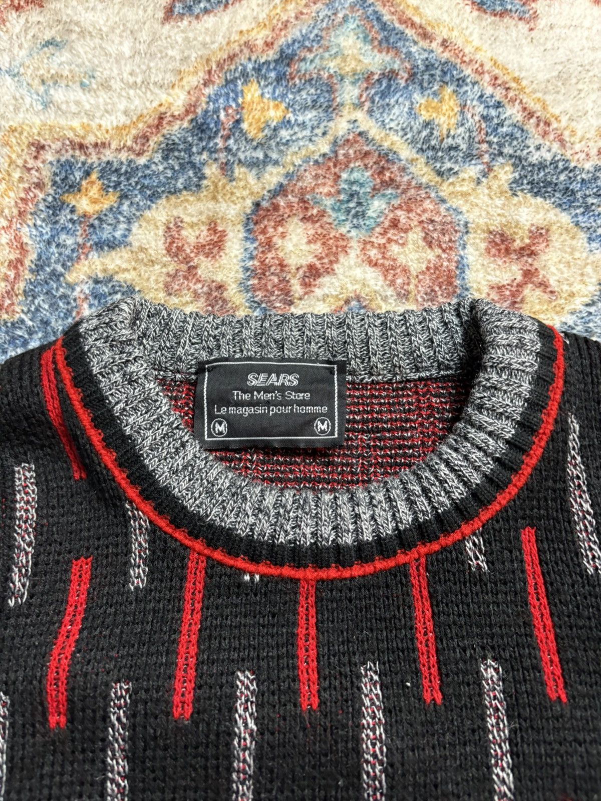 Vintage Vintage Sears Striped Pullover Sweater Medium Size US M / EU 48-50 / 2 - 3 Thumbnail