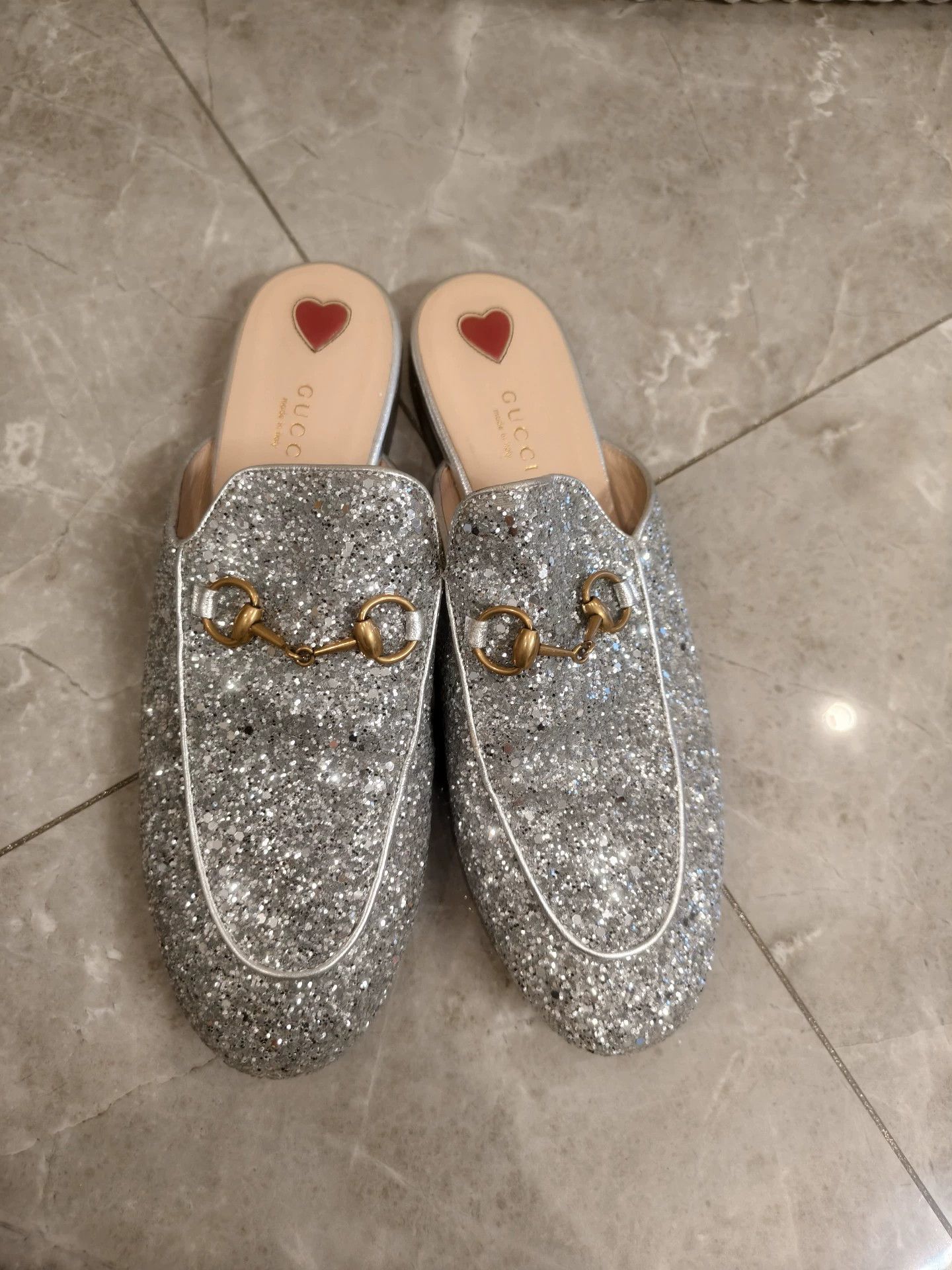 Gucci Gucci Authentic Silver Sequin Slippers 39 (Fits 38) Like new Size US 8.5 / IT 38.5 - 1 Thumbnail