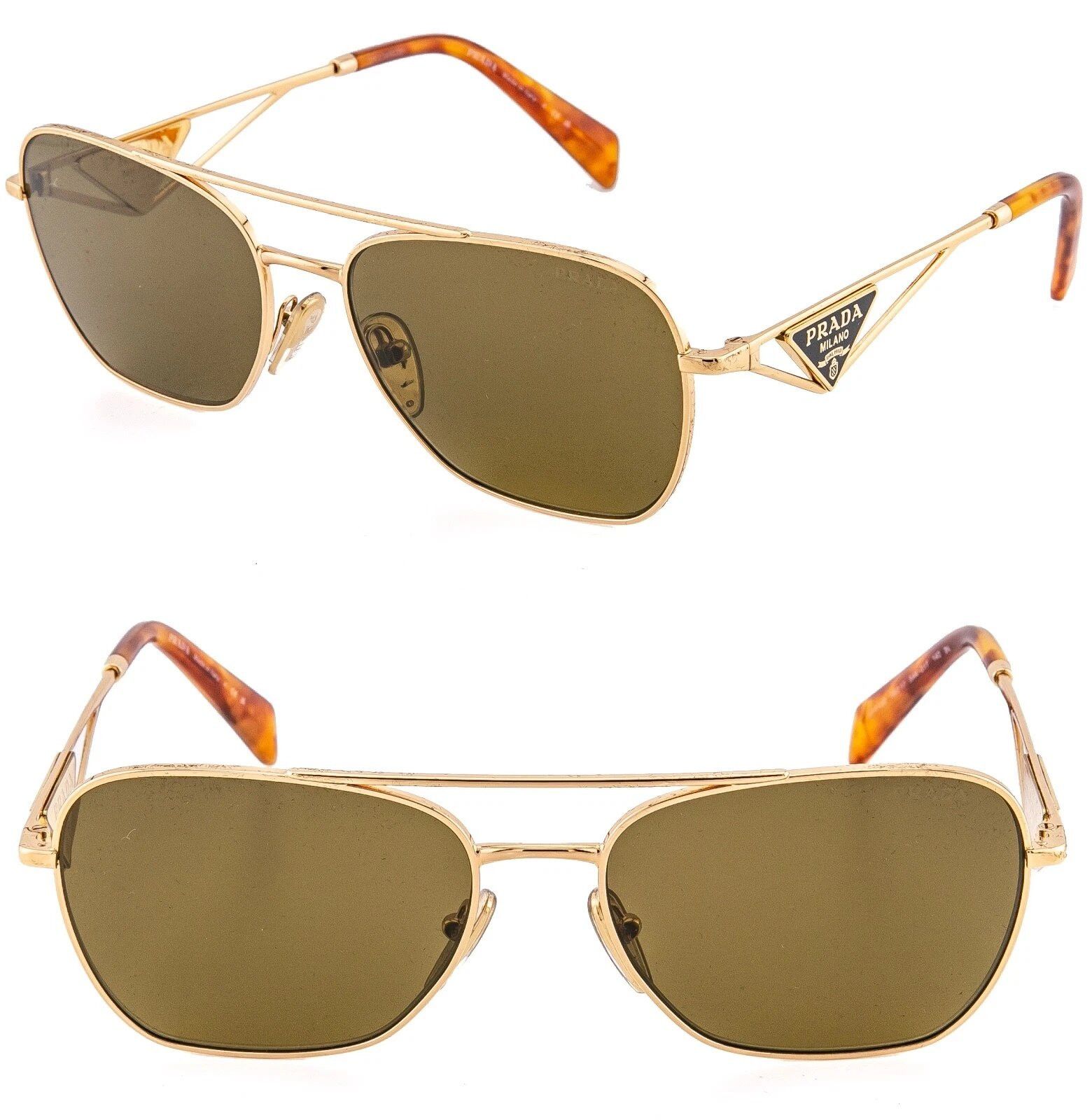 Prada PRADA A50 TAMPO Gold Brown Classic Triangle Logo PRA50S Size ONE SIZE - 1 Thumbnail