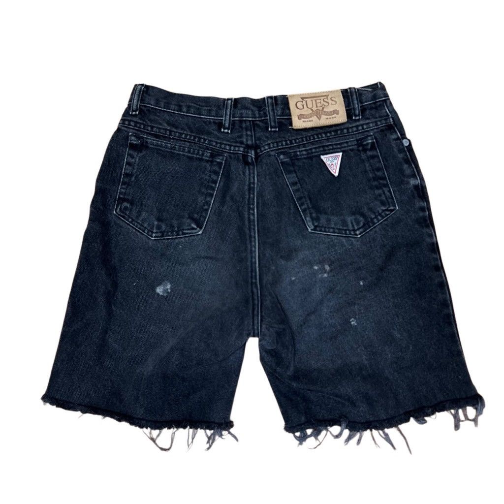 Guess × Vintage Vintage Guess Black Stonewash Jean Shorts Jorts Woman’s 31 Size 31" - 1 Thumbnail