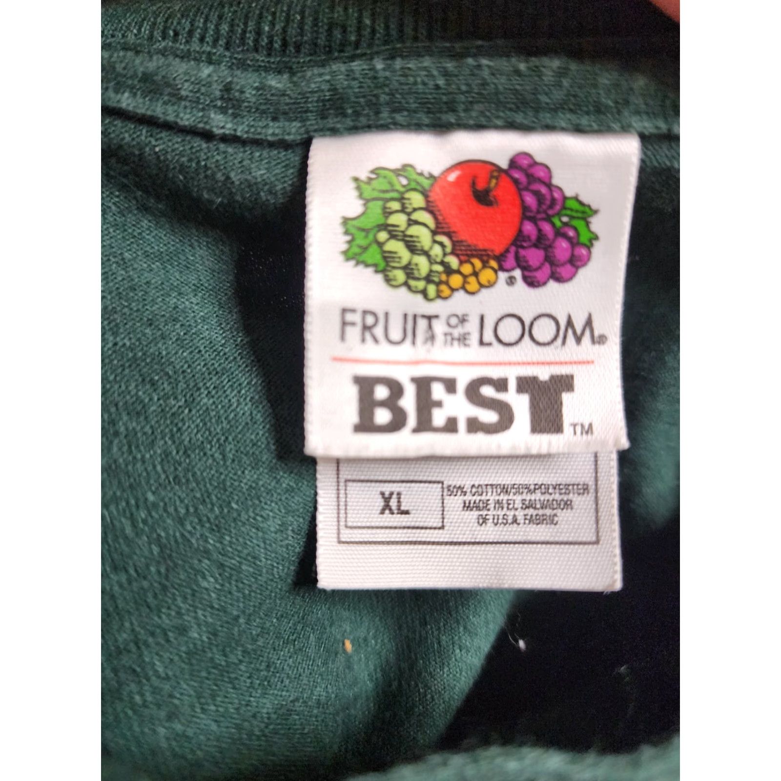 Fruit Of The Loom VINTAGE Fruit of the Loom T-Shirt Christmas Tree Patchwork Puff Paint Crew Neck Short Sleeve XL Green Mens 1990s Size US XL / EU 56 / 4 - 4 Thumbnail